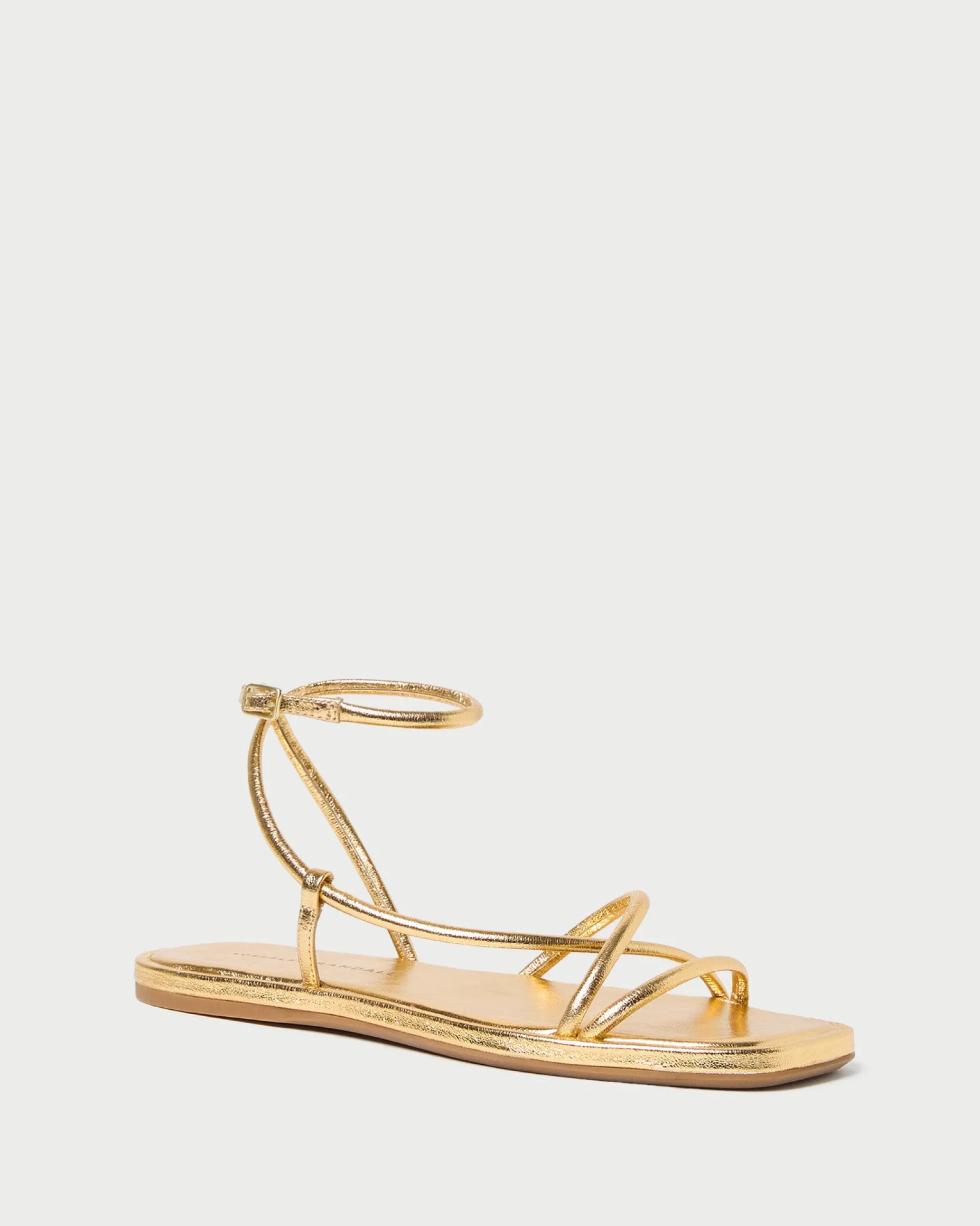 Noor Gold Leather Flat Sandal