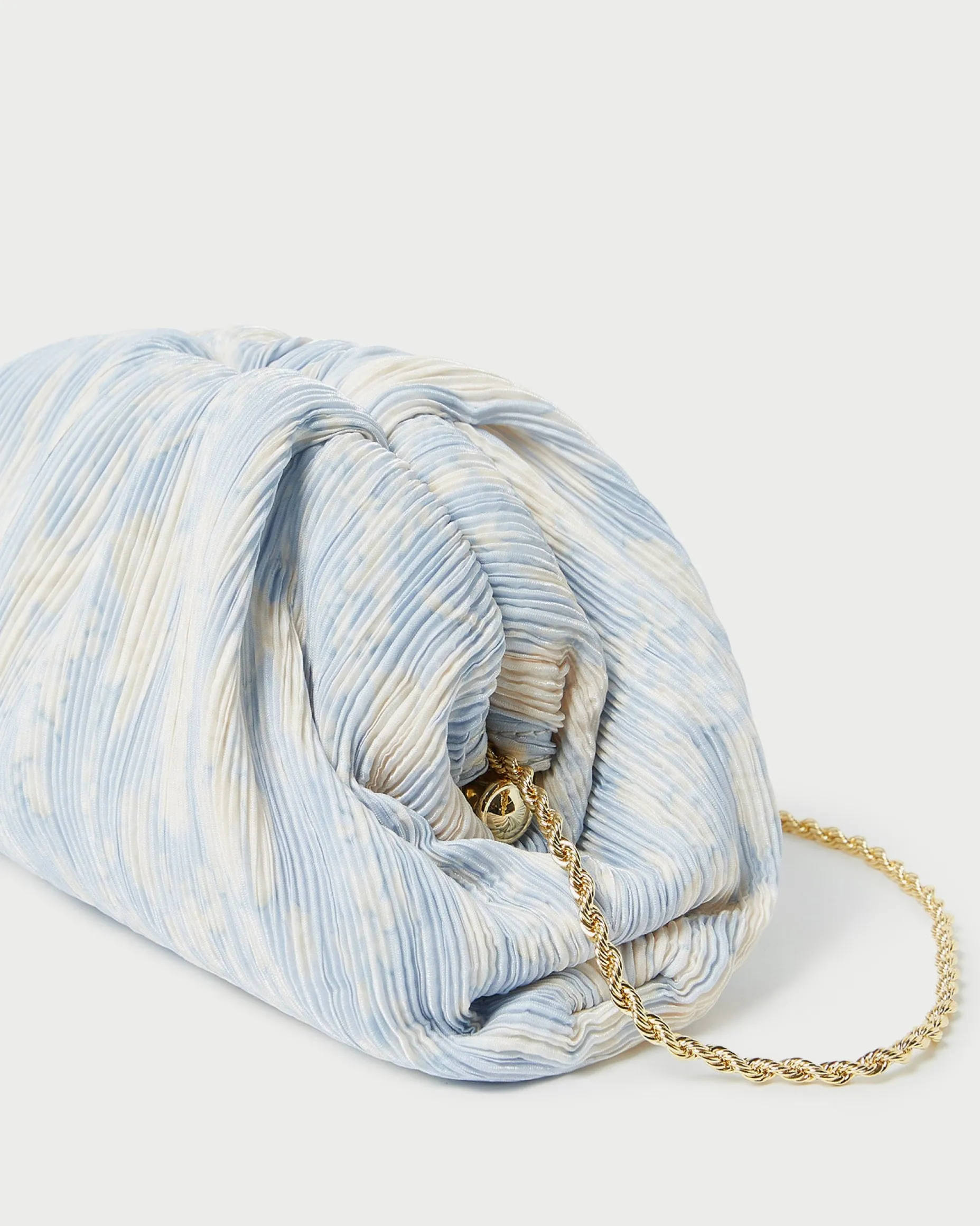 Bailey White Pleated Dome Clutch