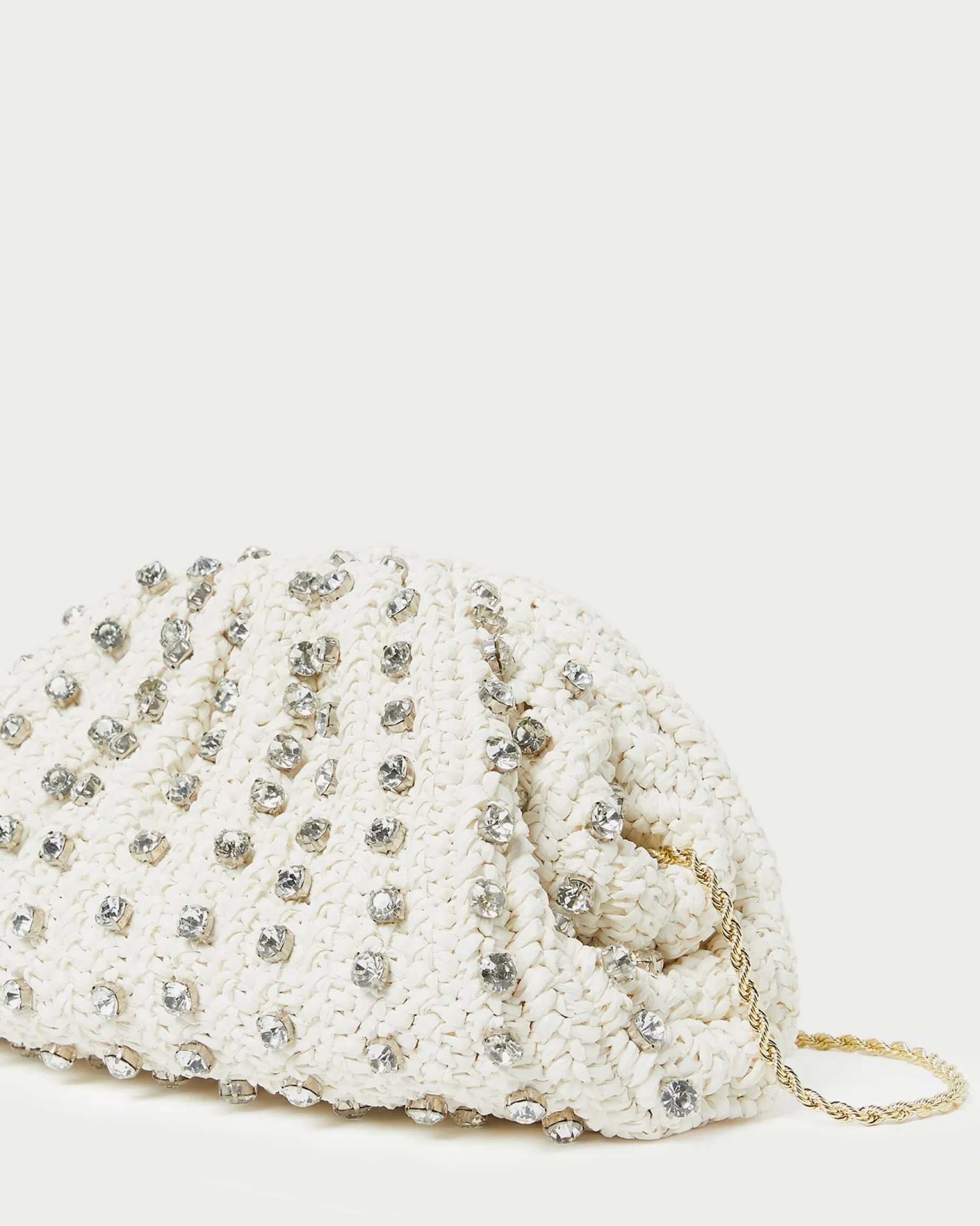 Bailey White Pleated Dome Clutch