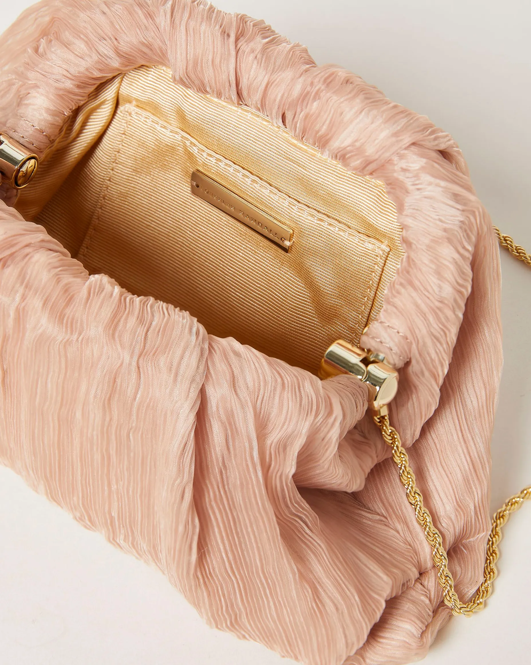 Bailey White Pleated Dome Clutch