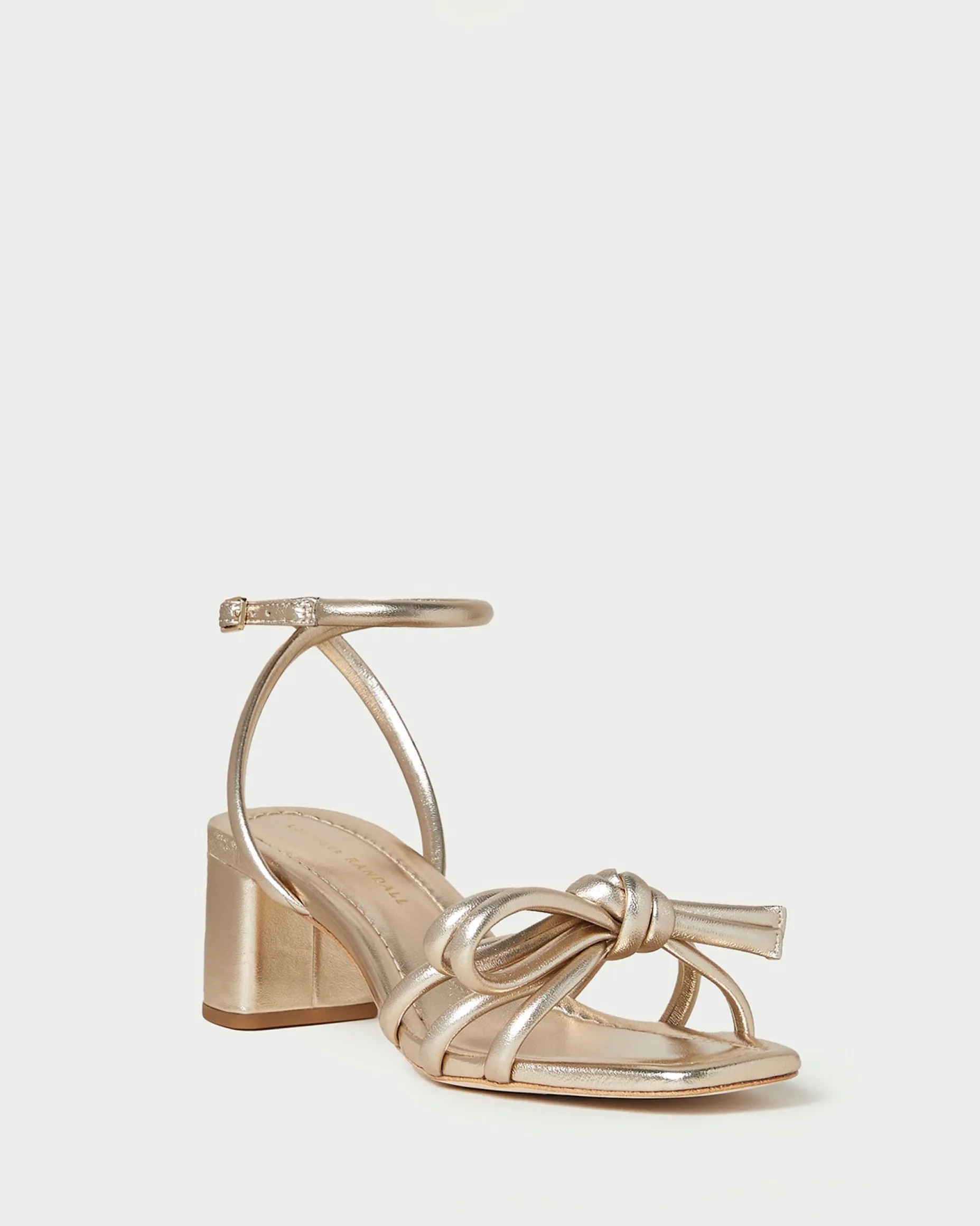 Mikel White Bow Mid-Heel Sandal