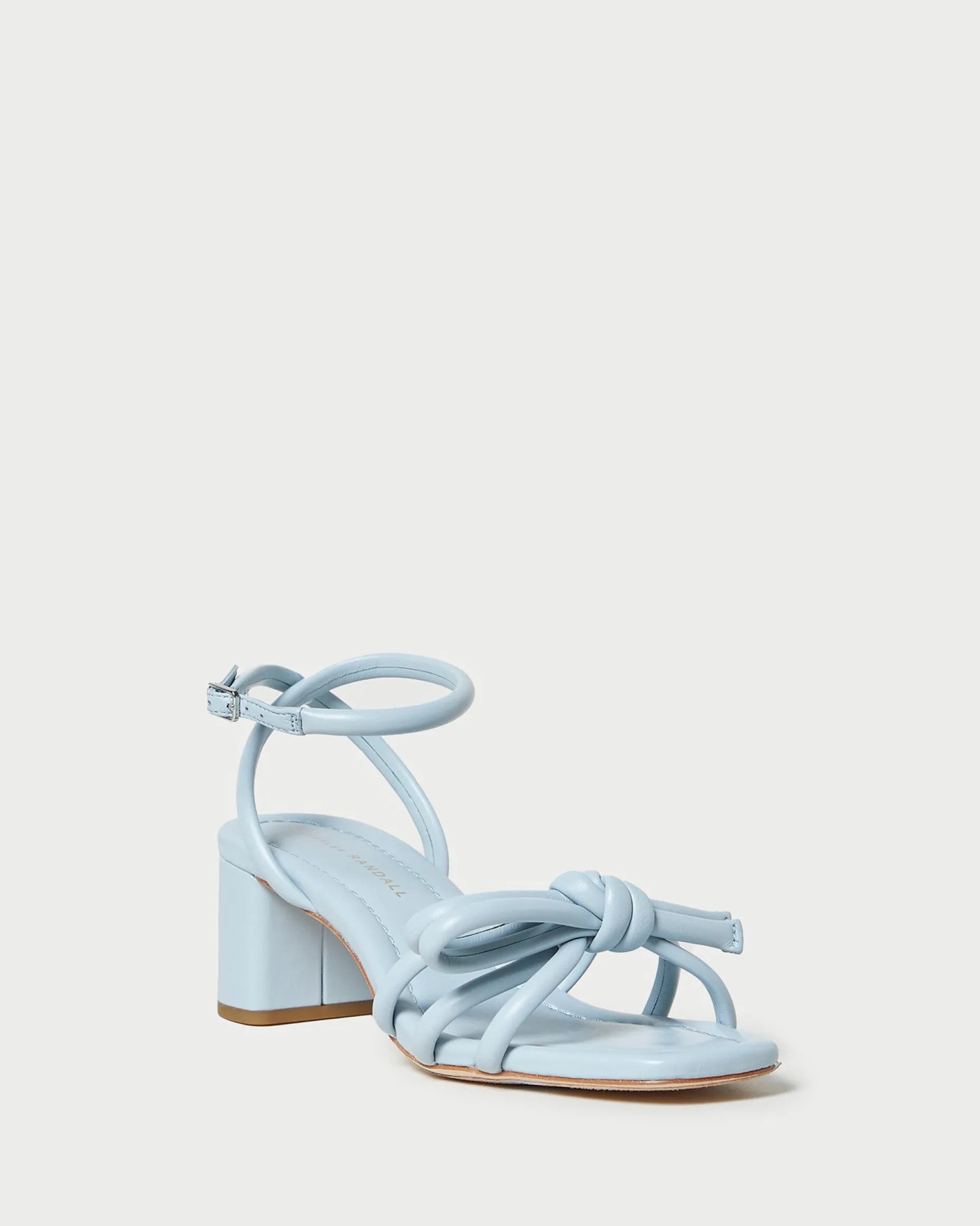 Mikel White Bow Mid-Heel Sandal