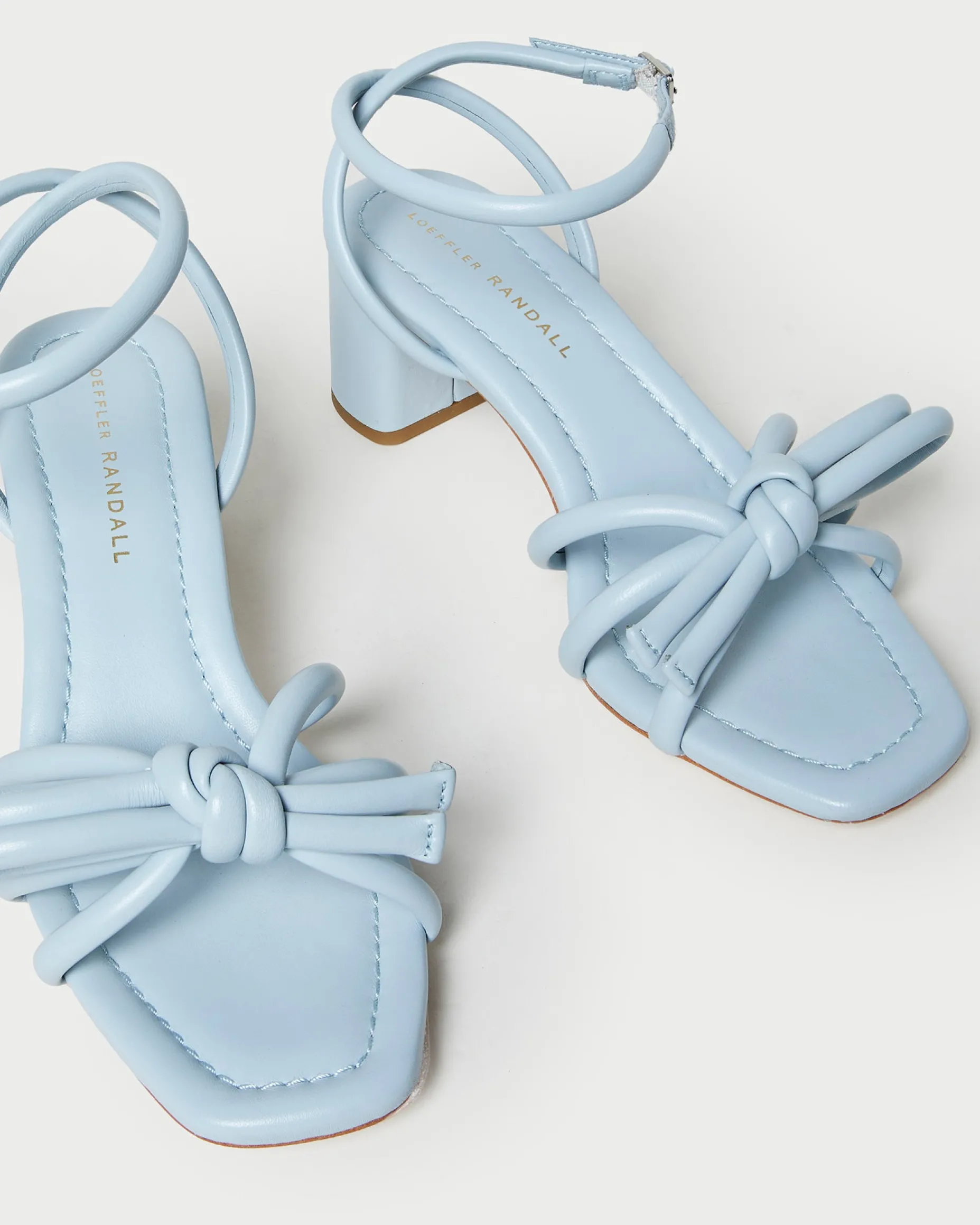 Mikel White Bow Mid-Heel Sandal