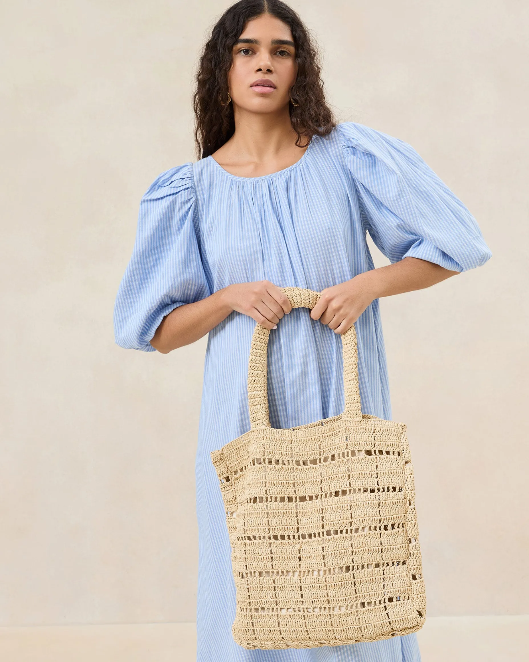 Orion Natural Raffia Tote