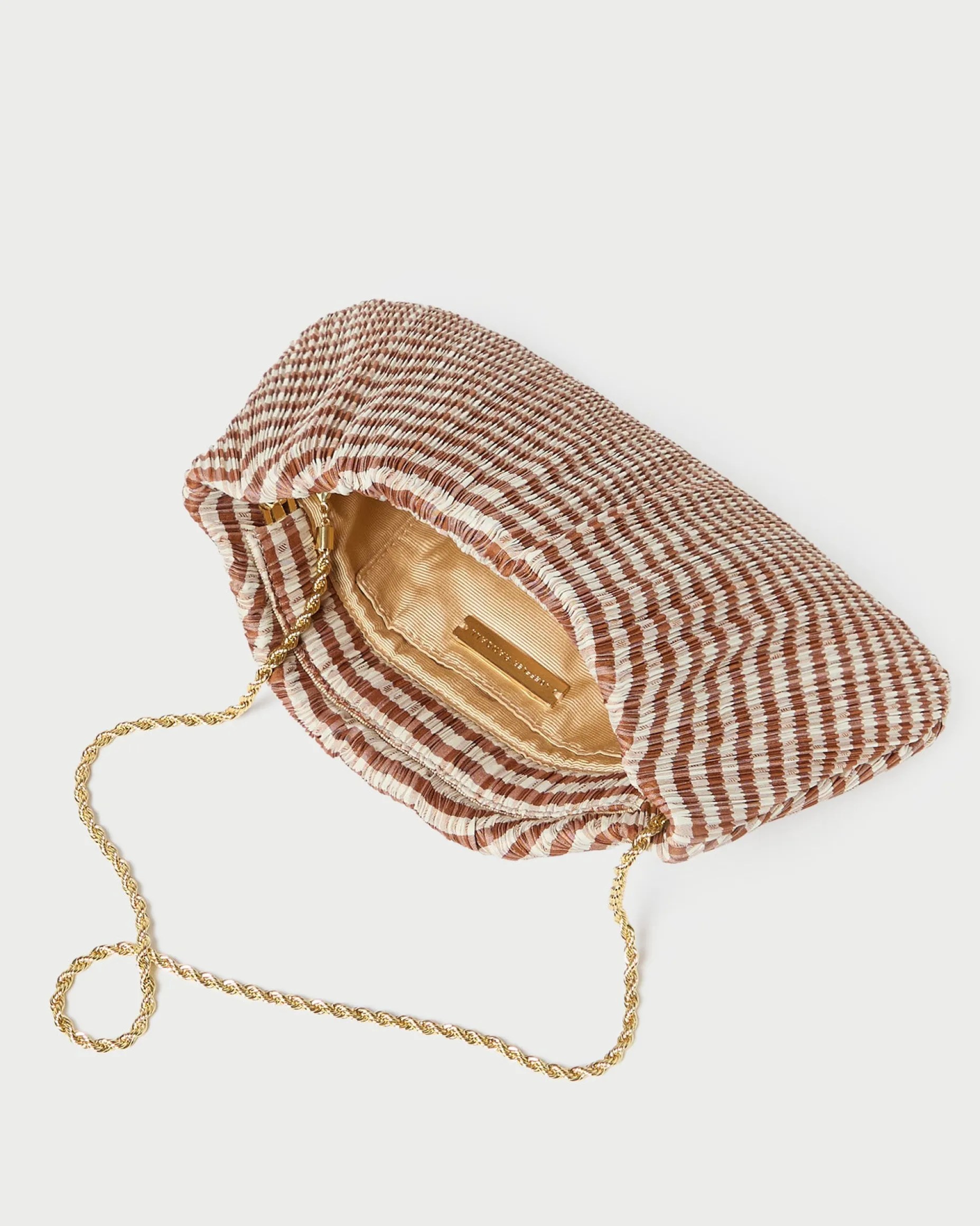 Brit White Flat Pleated Clutch