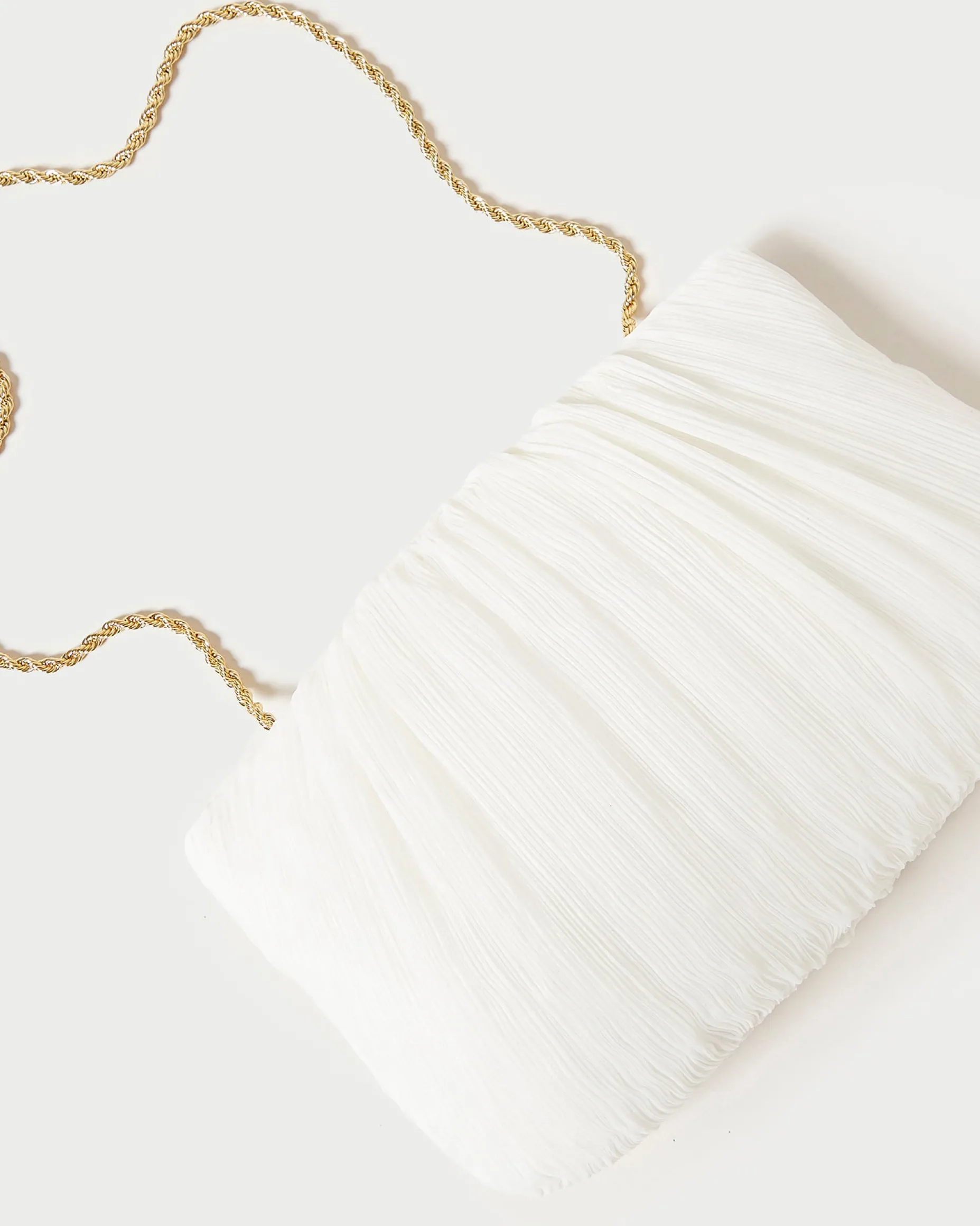 Brit Champagne Flat Pleated Clutch