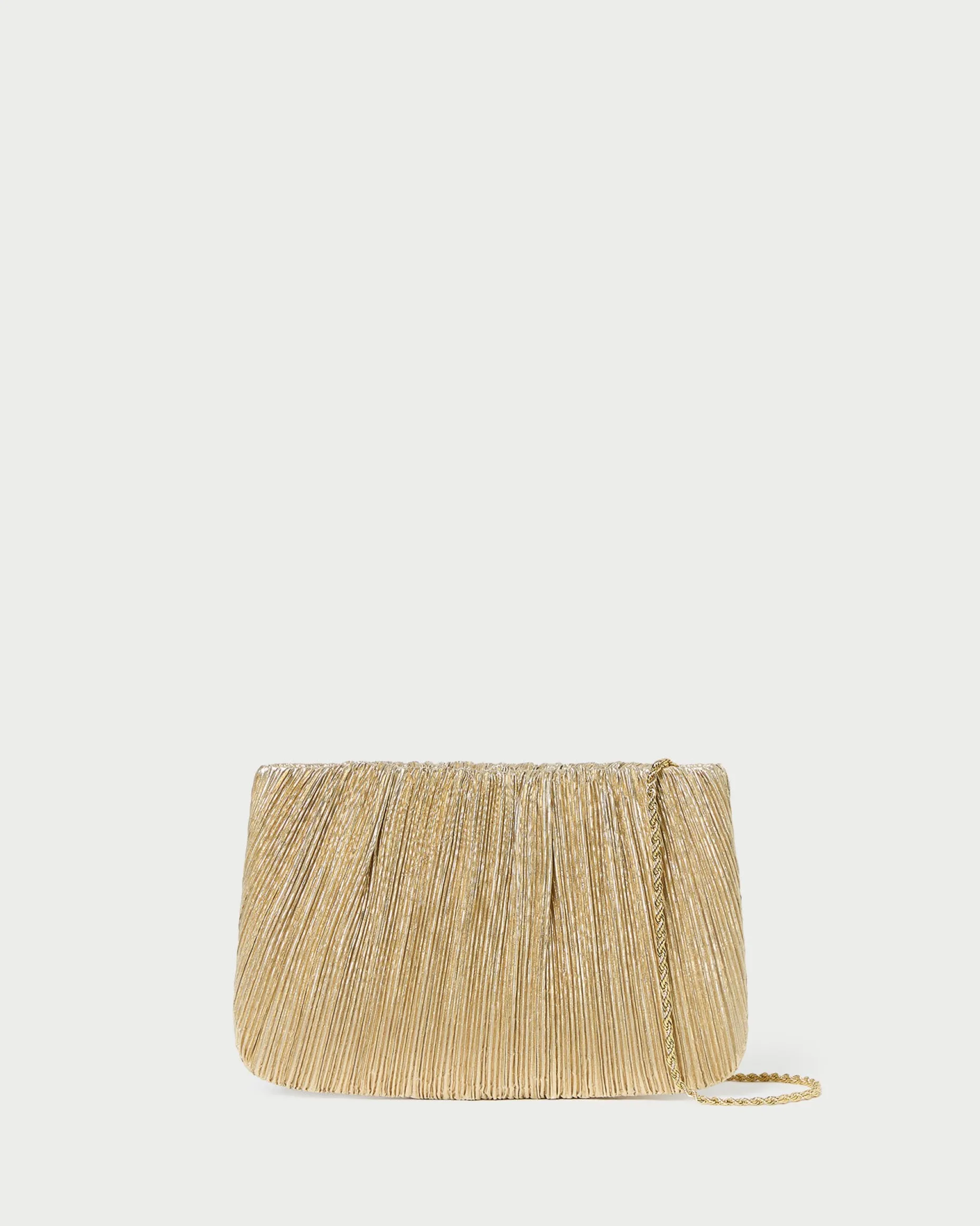 Brit Champagne Flat Pleated Clutch