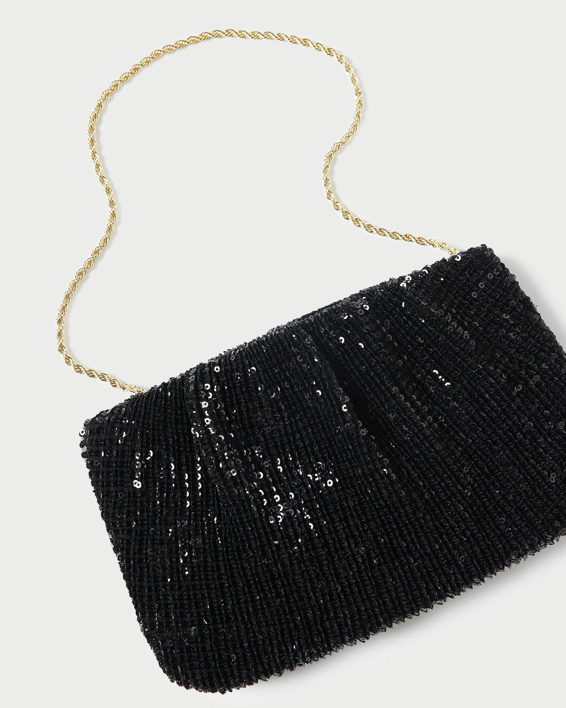 Brit Champagne Flat Pleated Clutch