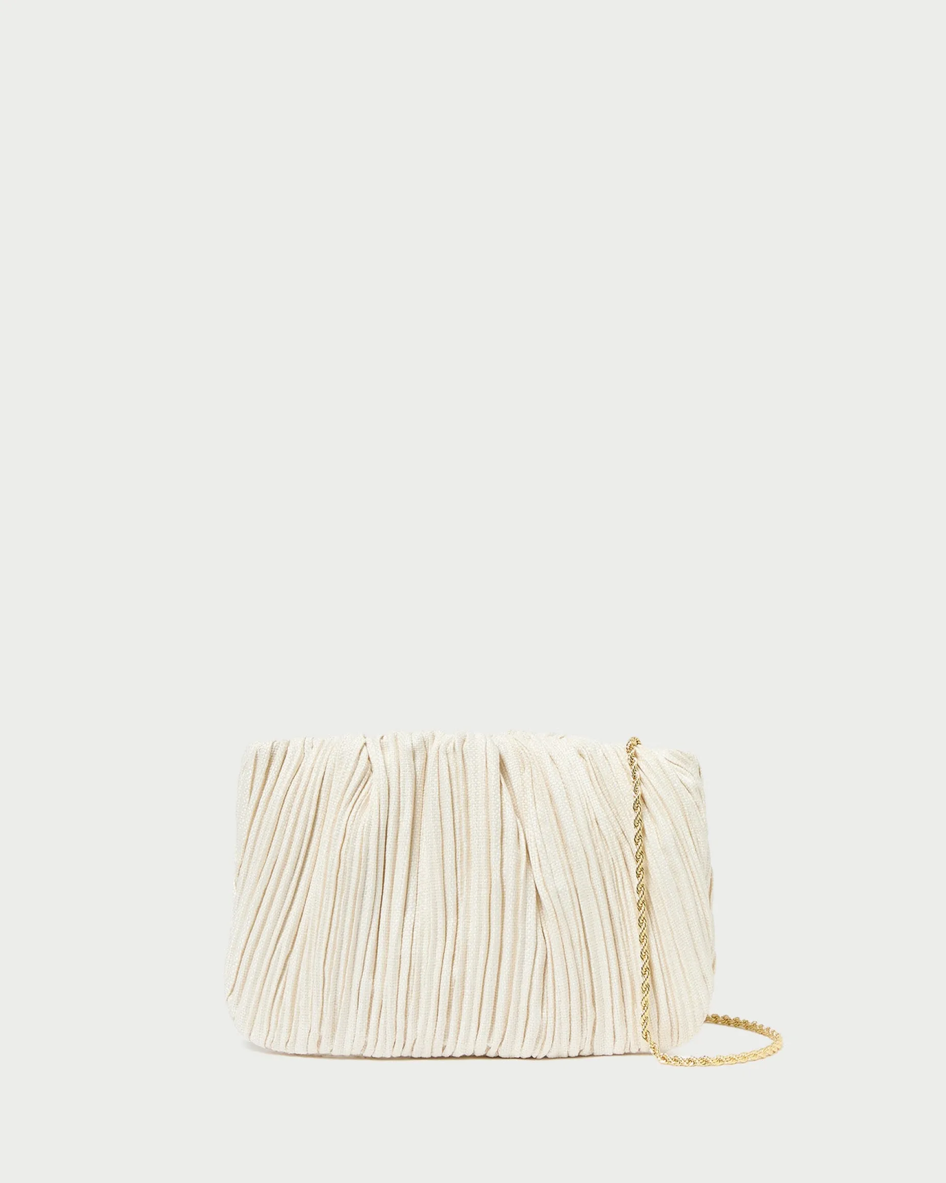 Brit Champagne Flat Pleated Clutch