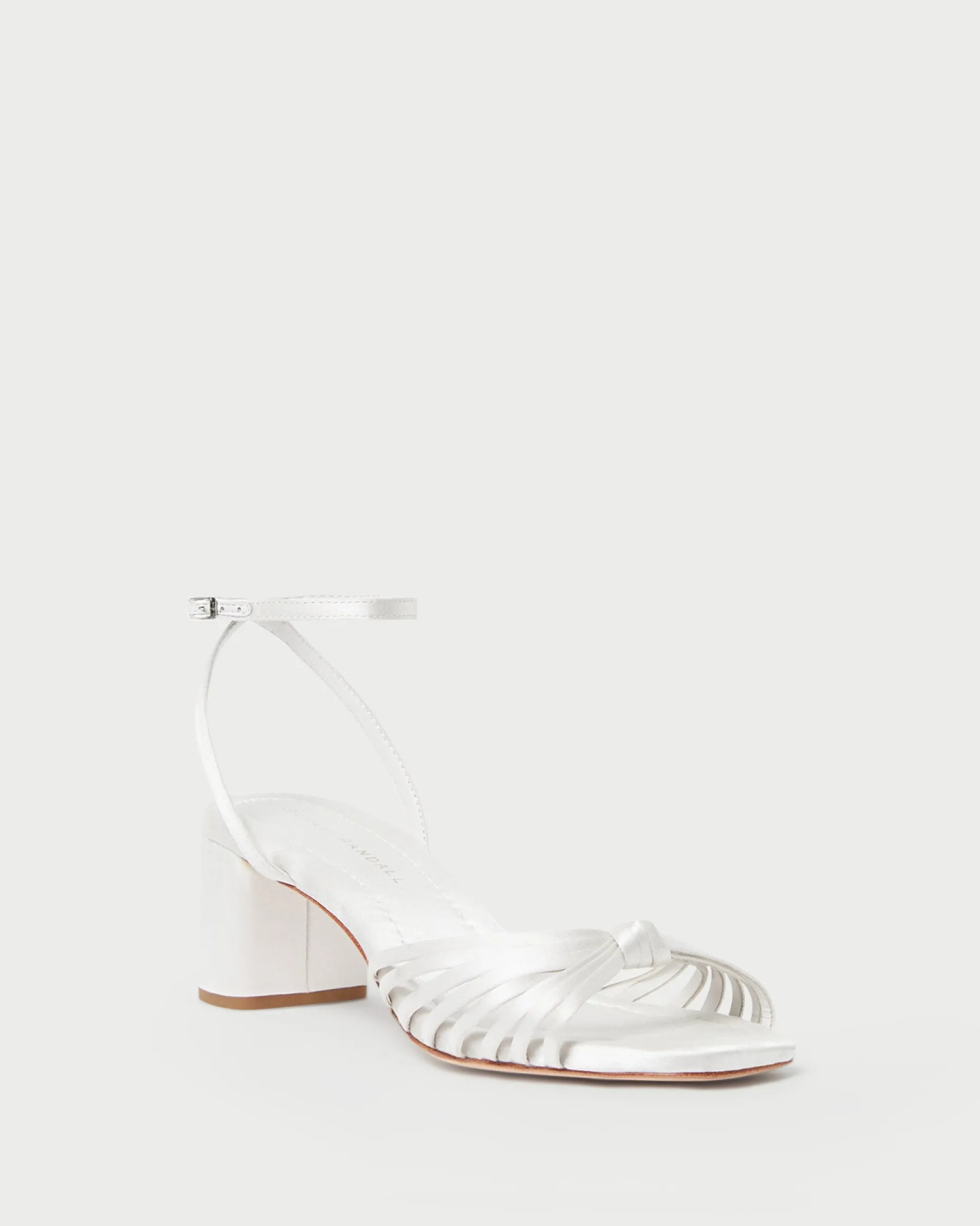 Olivia Cream Knot Mid-Heel Sandal
