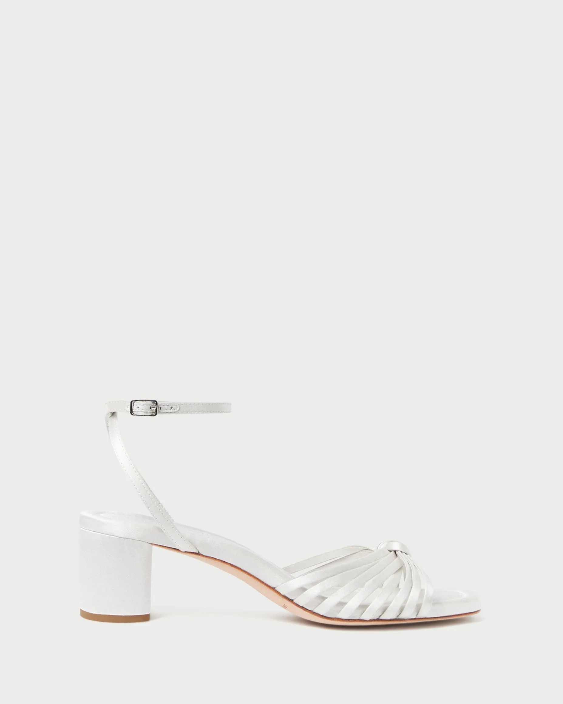 Olivia Cream Knot Mid-Heel Sandal