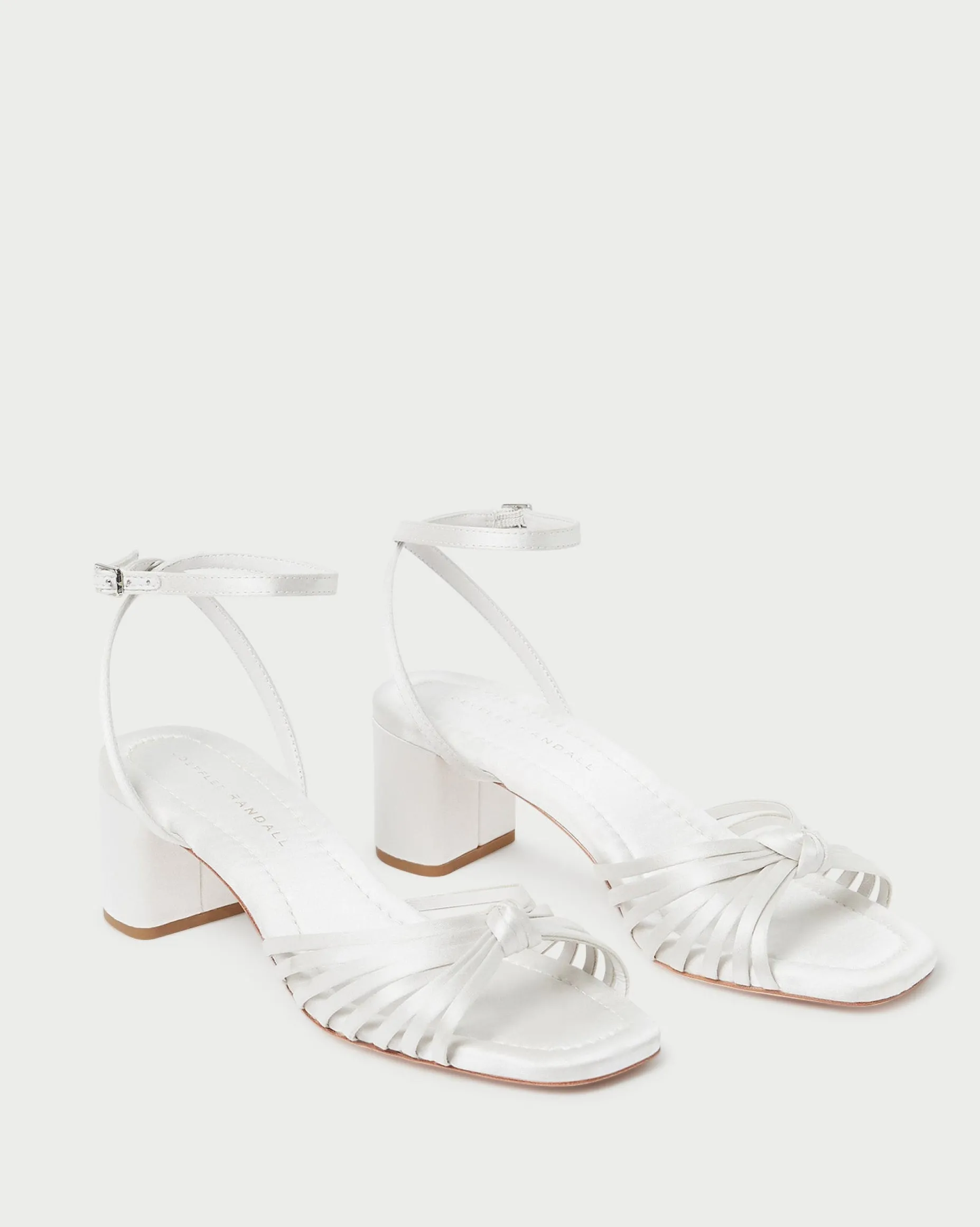 Olivia Cream Knot Mid-Heel Sandal