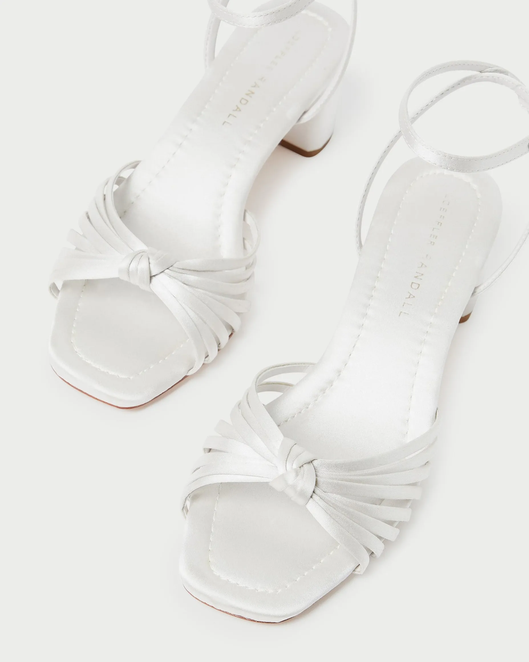 Olivia Cream Knot Mid-Heel Sandal