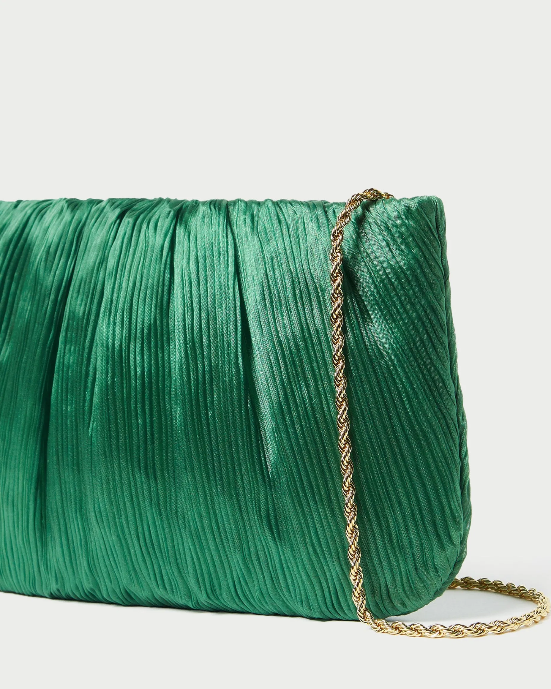 Brit Sage Flat Pleated Clutch