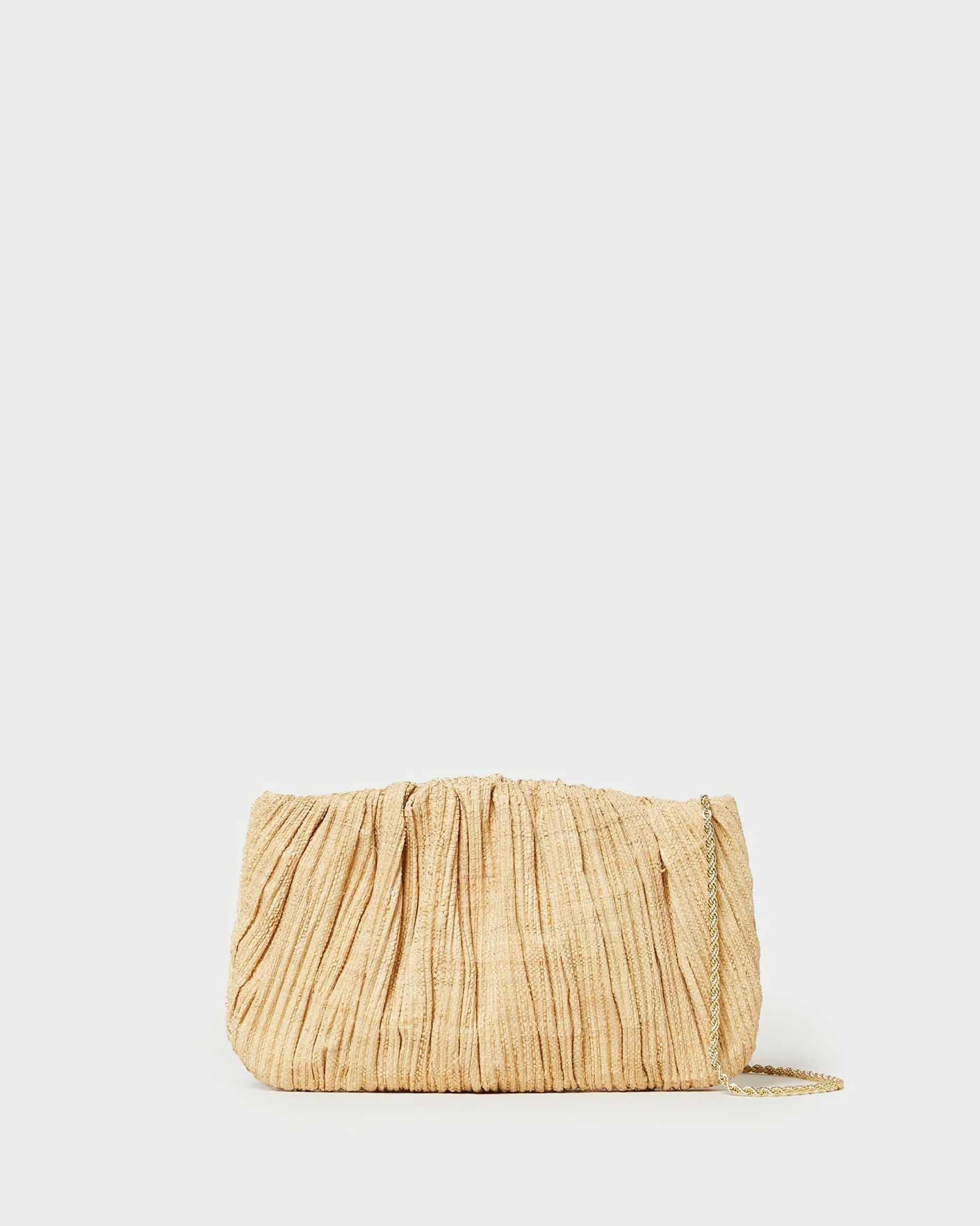 Brit Sage Flat Pleated Clutch