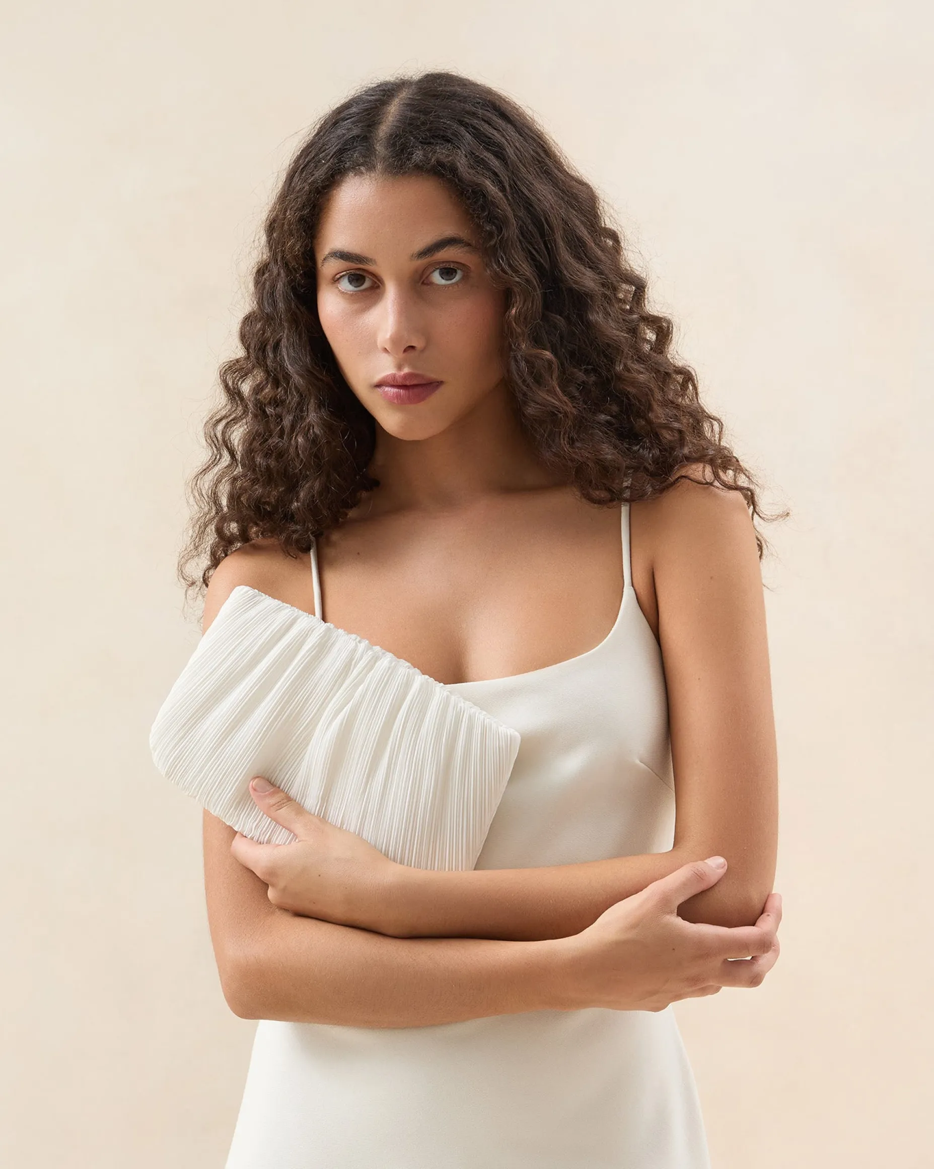 Brit Sage Flat Pleated Clutch