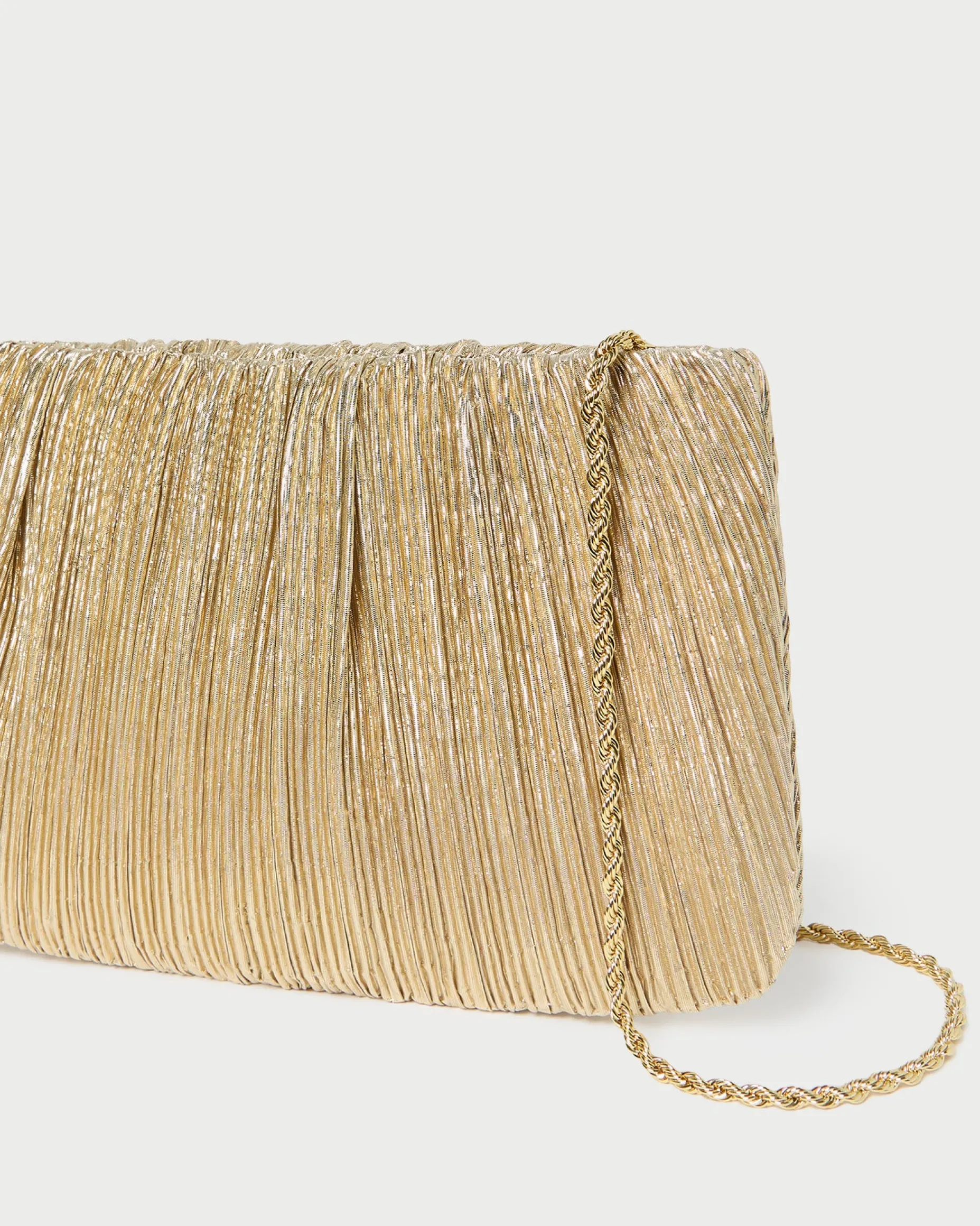 Brit Sage Flat Pleated Clutch