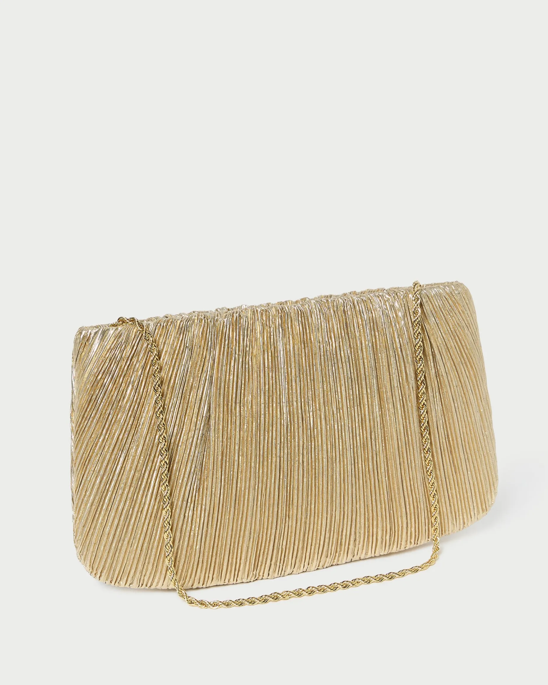 Brit Sage Flat Pleated Clutch