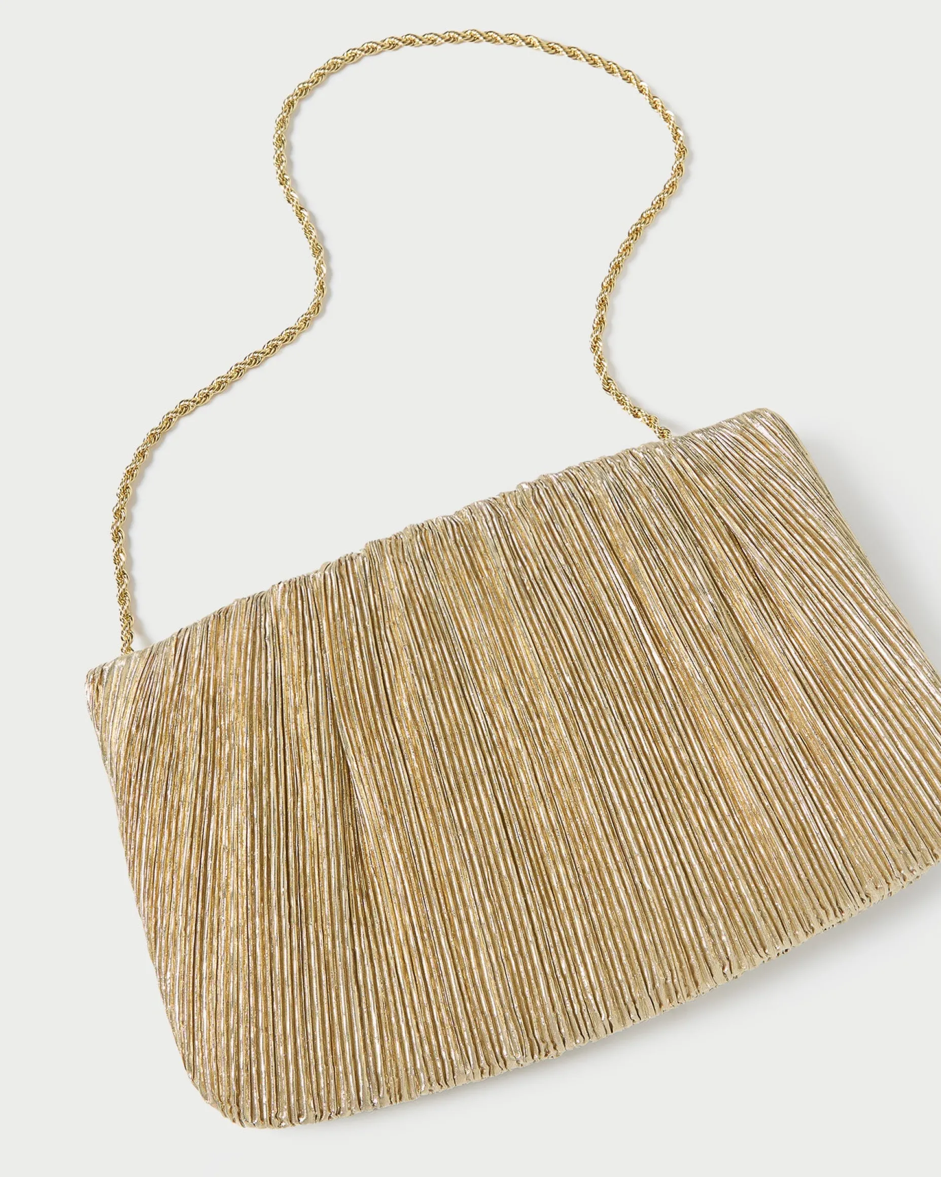 Brit Sage Flat Pleated Clutch