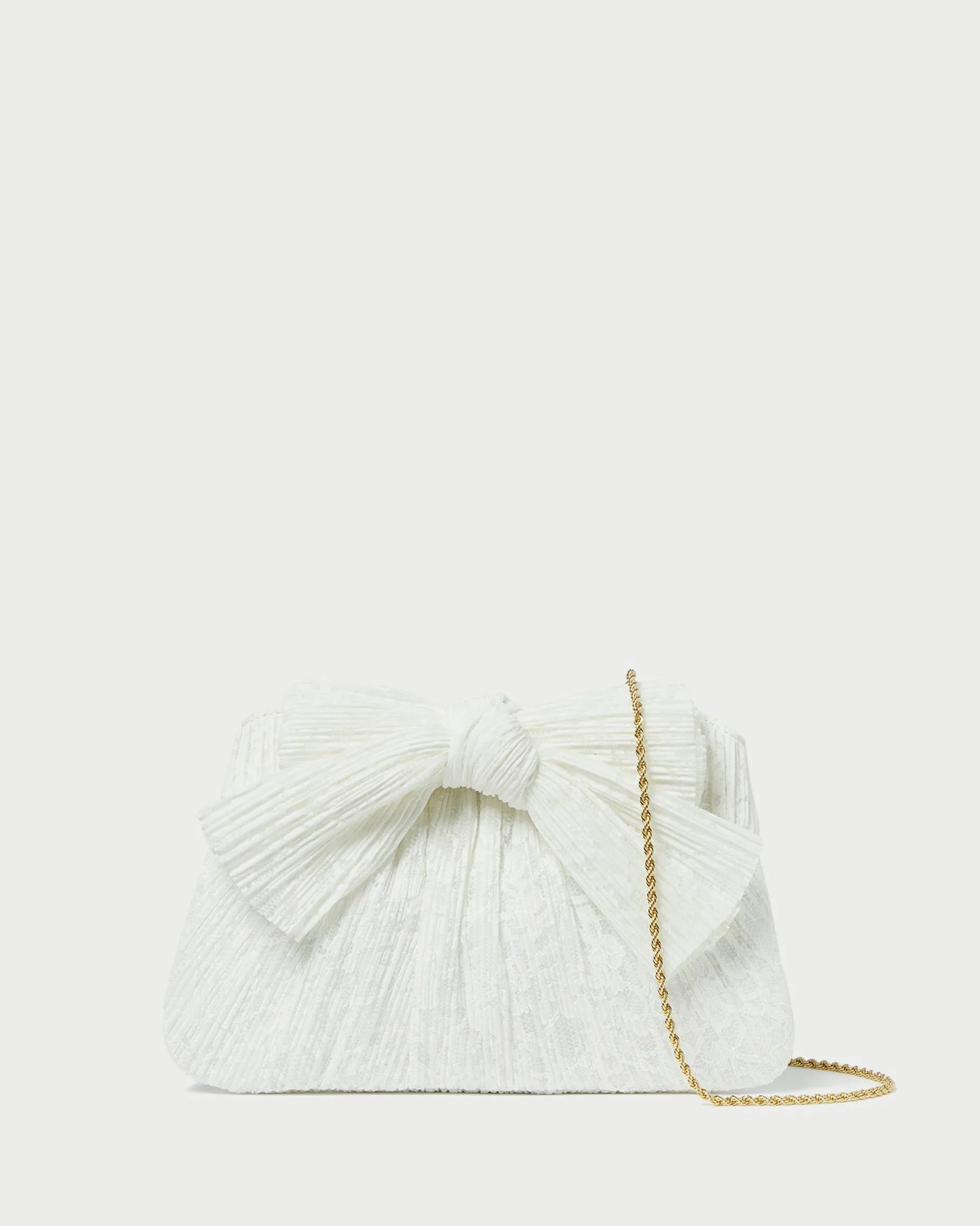 Rayne Platinum Bow Clutch