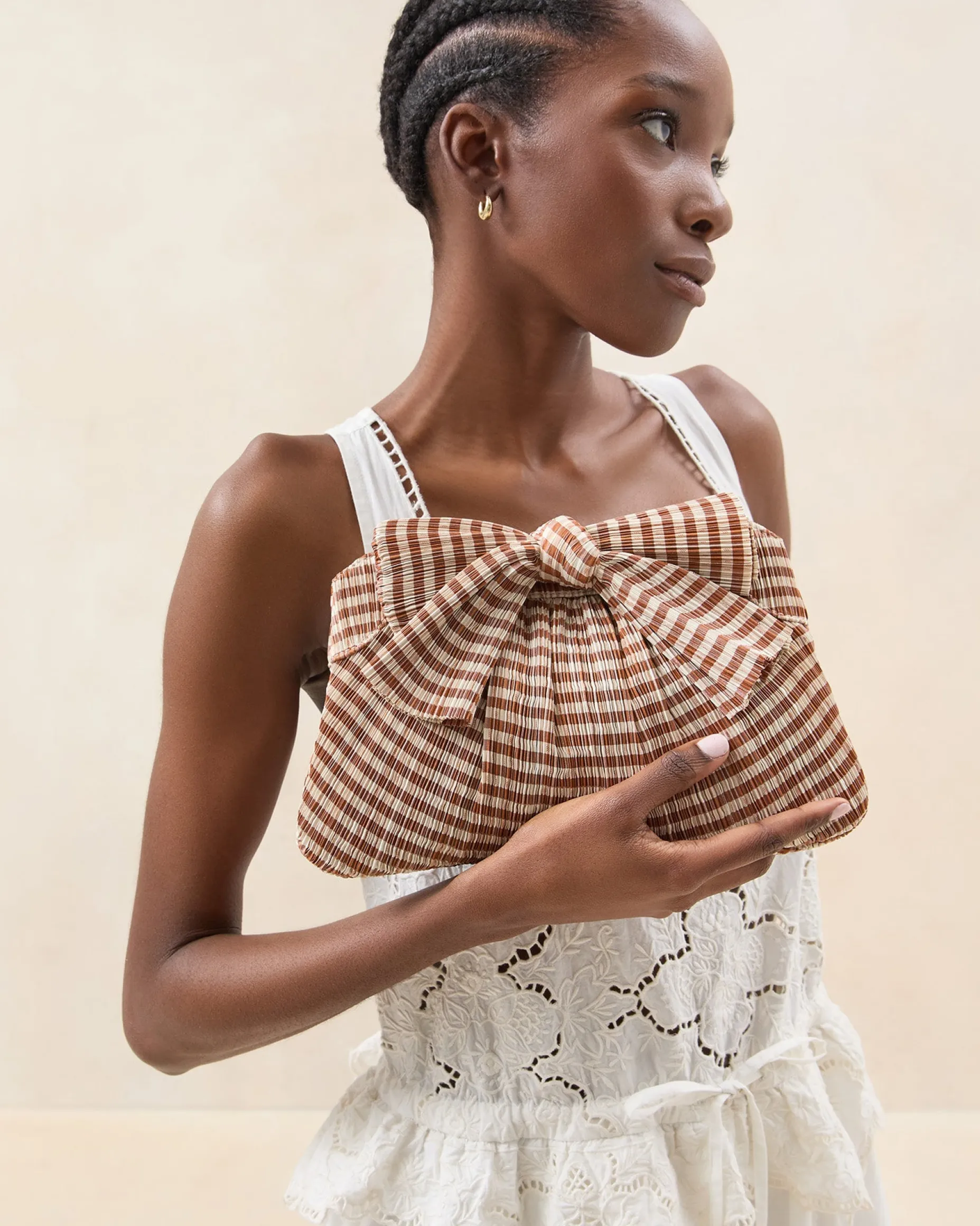 Rayne Platinum Bow Clutch