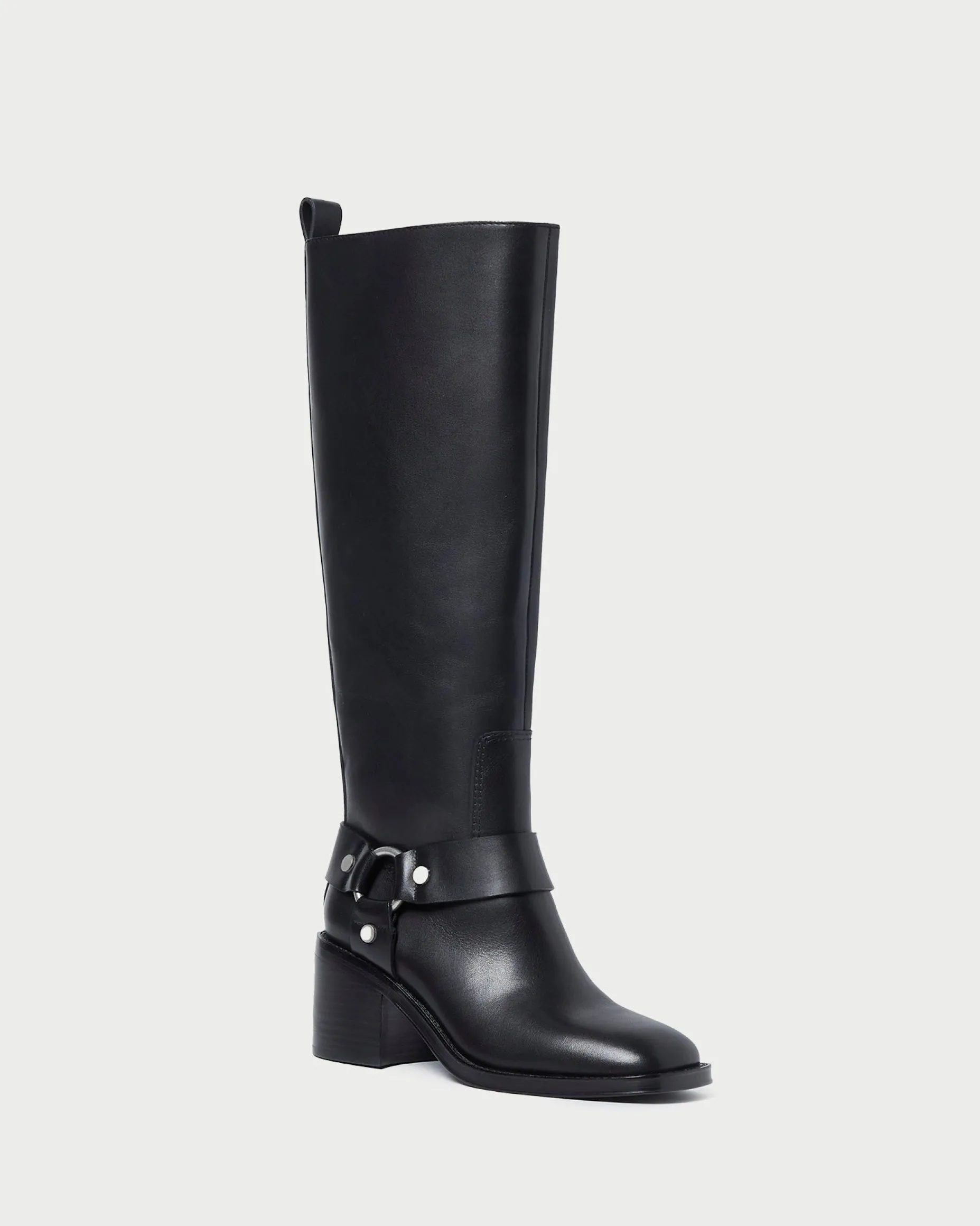 Audrey Black Tall Engineer Boot