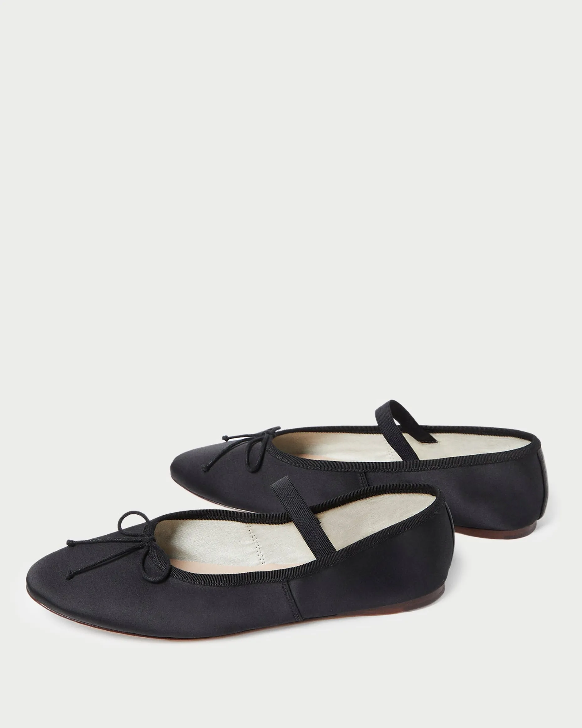 Leonie Black Satin Ballet Flat
