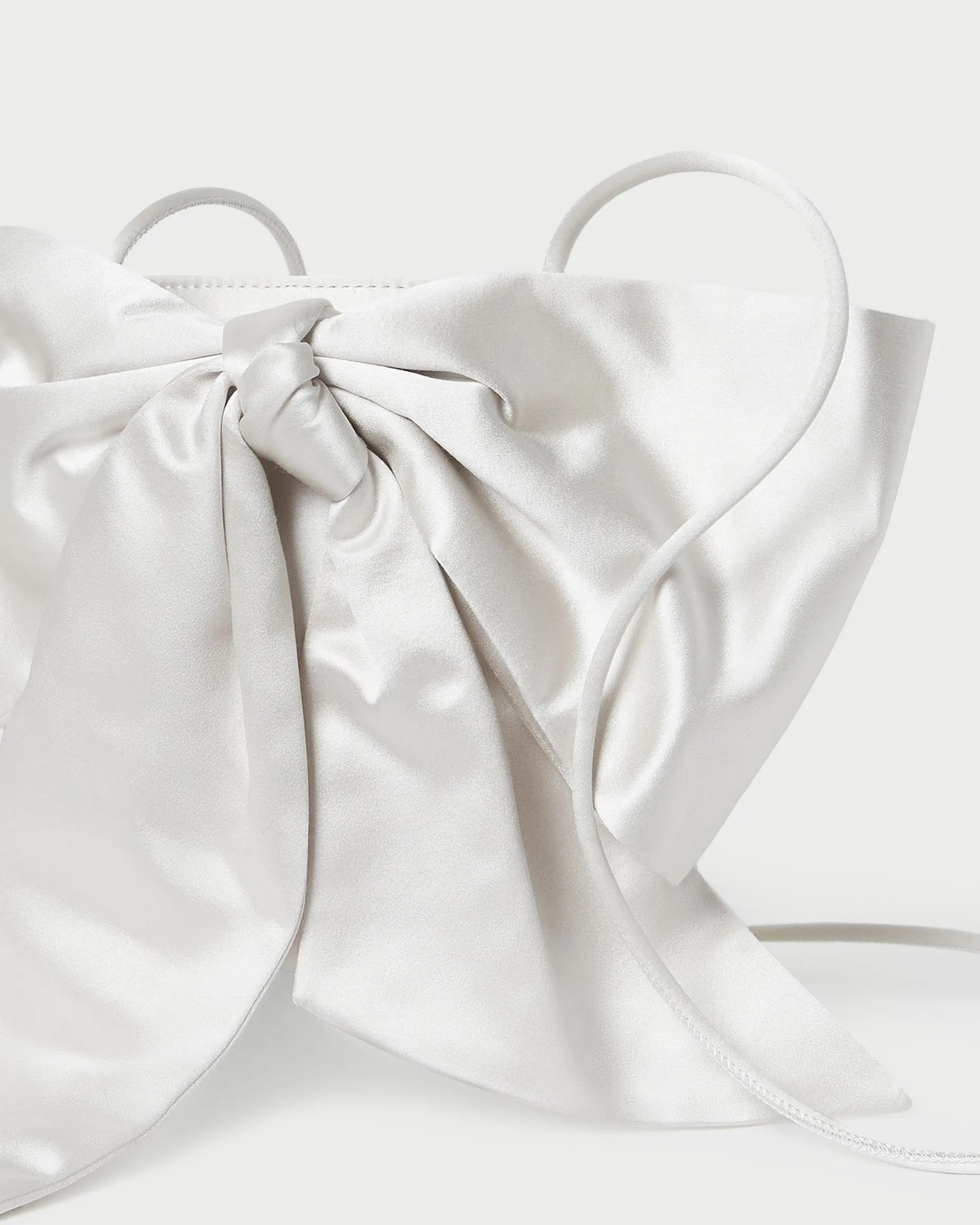 Violet Cream Satin Bow Crossbody