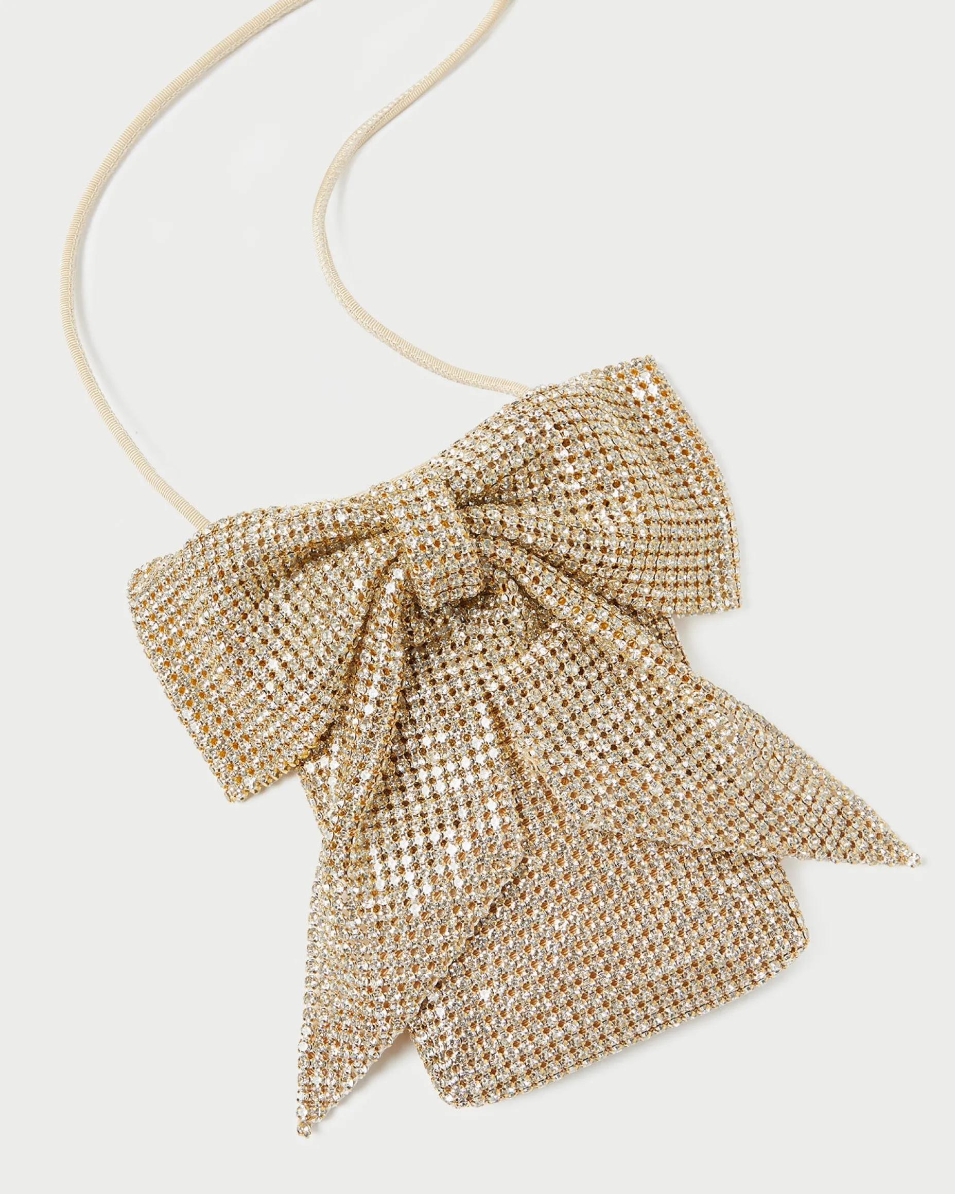 Violet Cream Satin Bow Crossbody