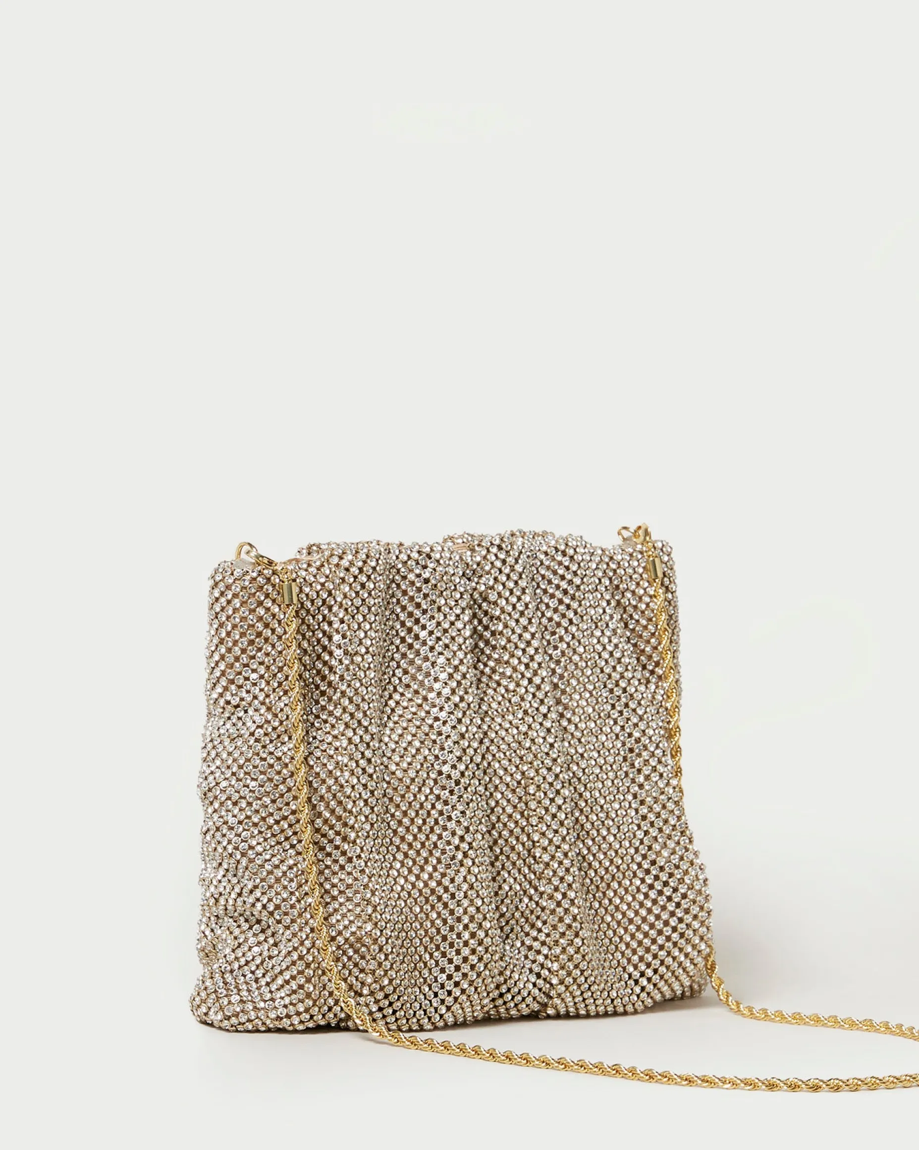Ember Gold Diamanté Gathered Clutch