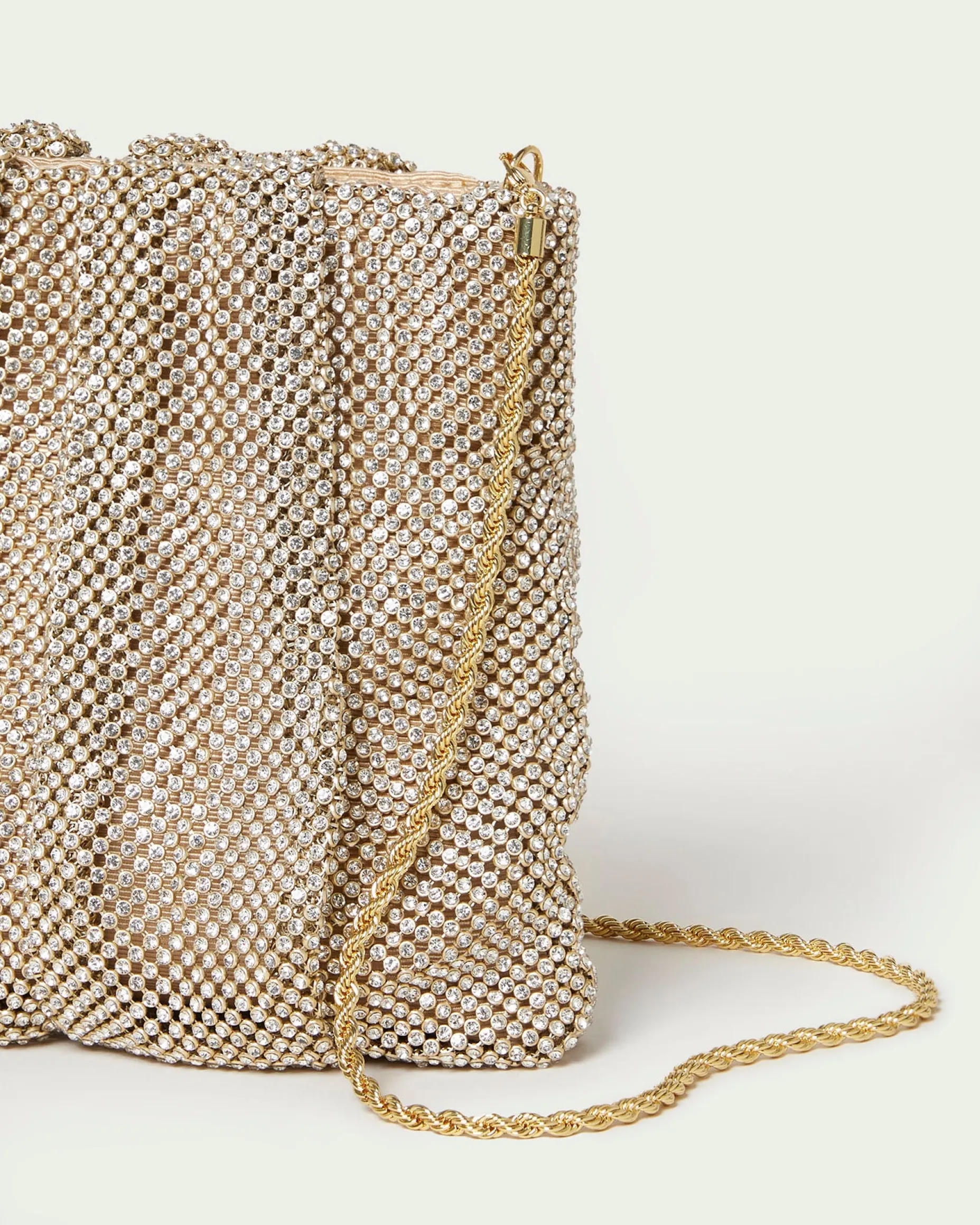 Ember Gold Diamanté Gathered Clutch