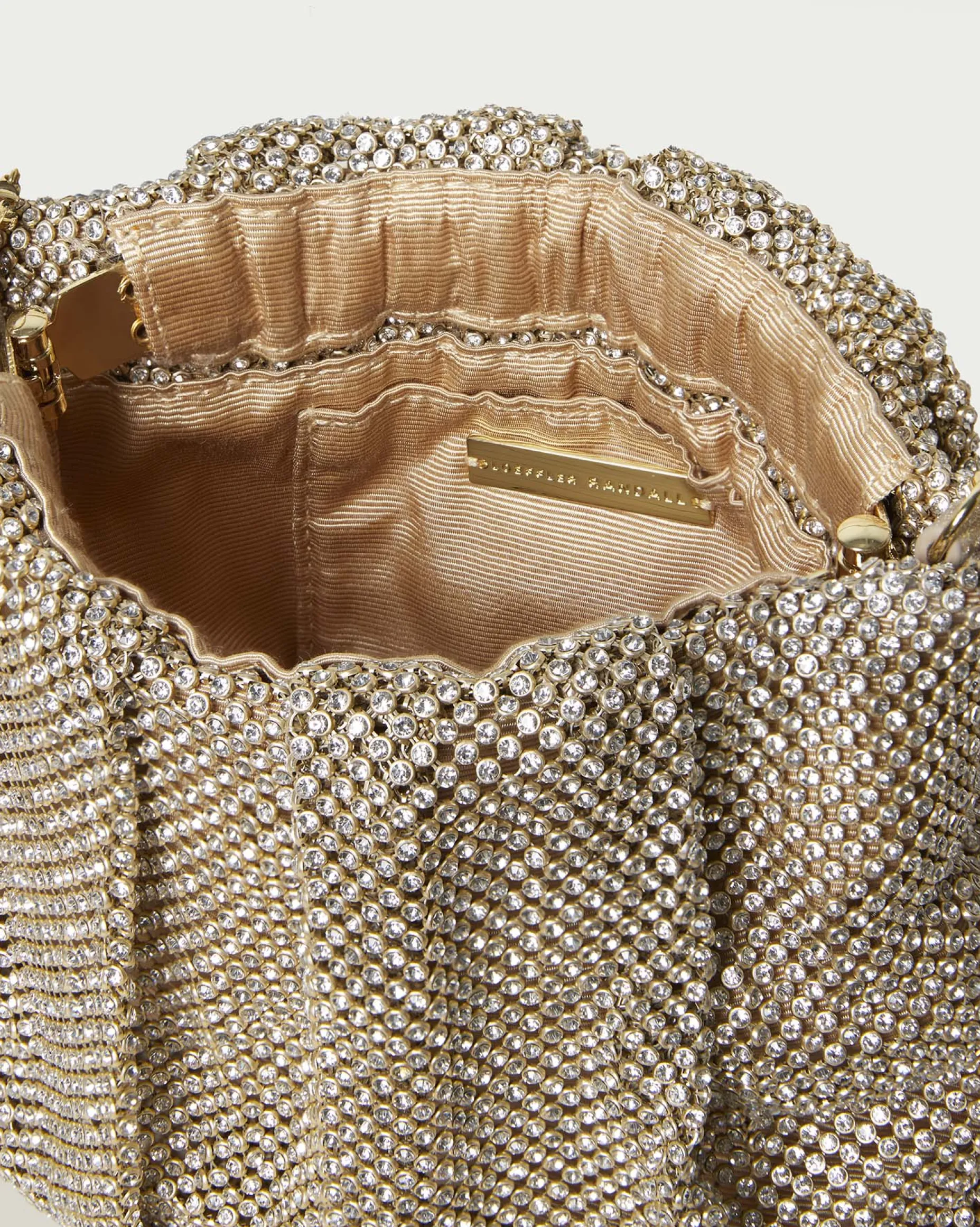 Ember Gold Diamanté Gathered Clutch