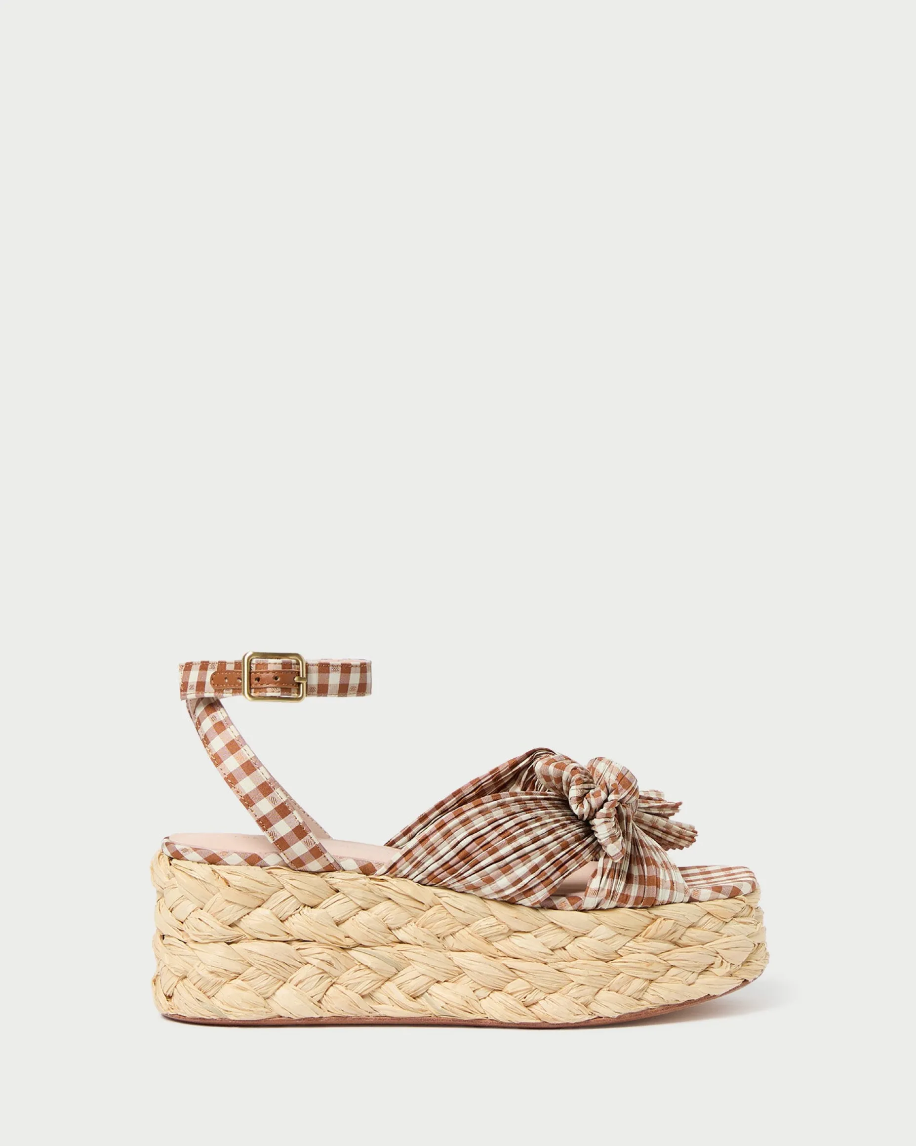 Gaby Natural Pleated Bow Espadrille
