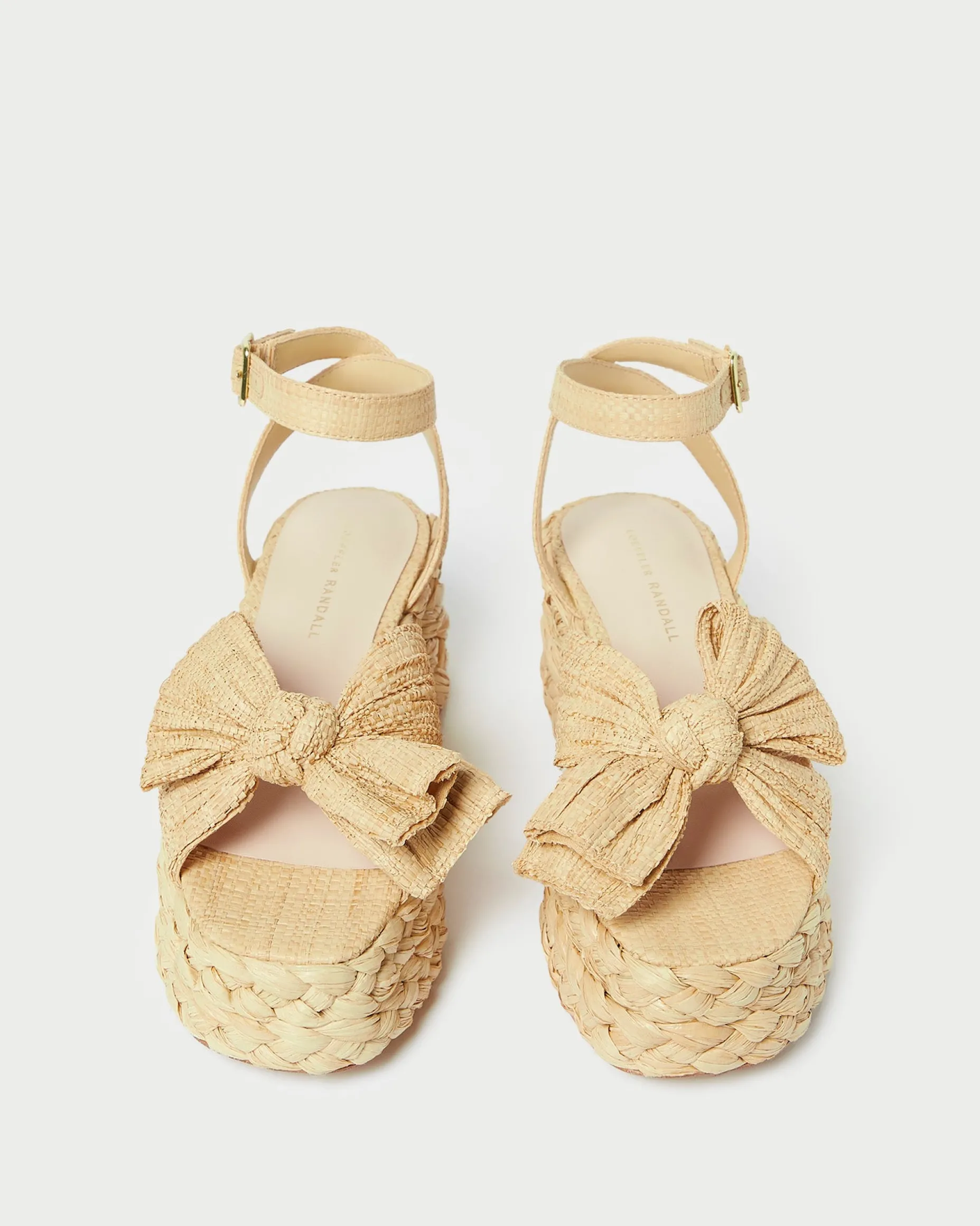 Gaby Natural Pleated Bow Espadrille