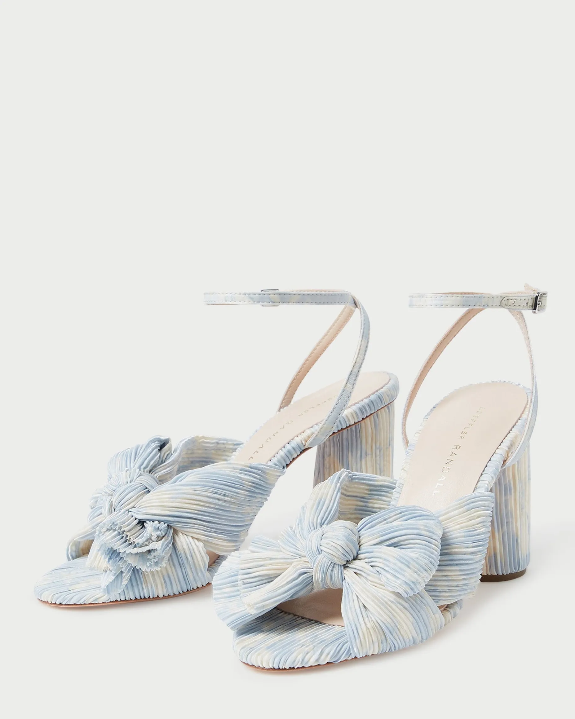 Camellia Champagne Pleated Bow Heel