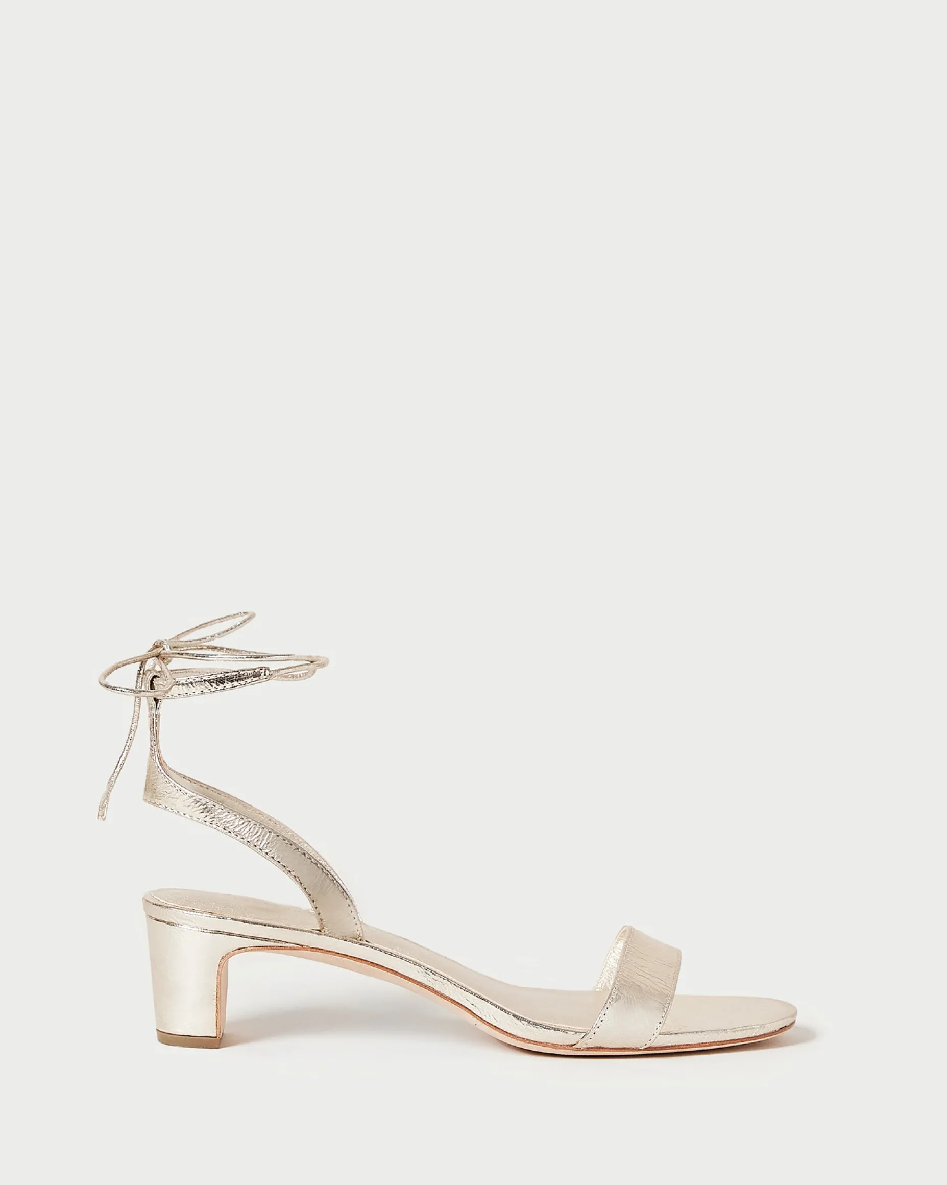 Jackie Champagne Mid Heel Sandal