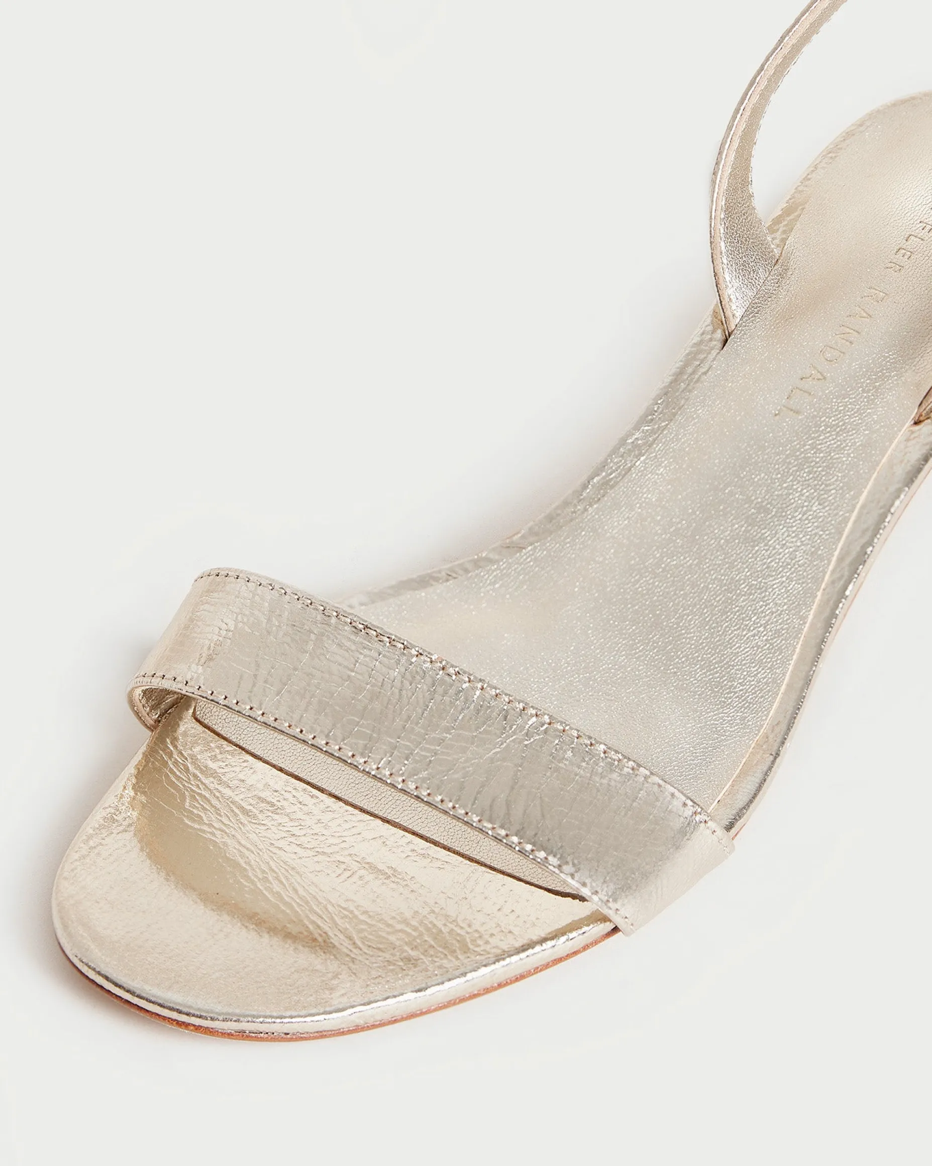 Jackie Champagne Mid Heel Sandal