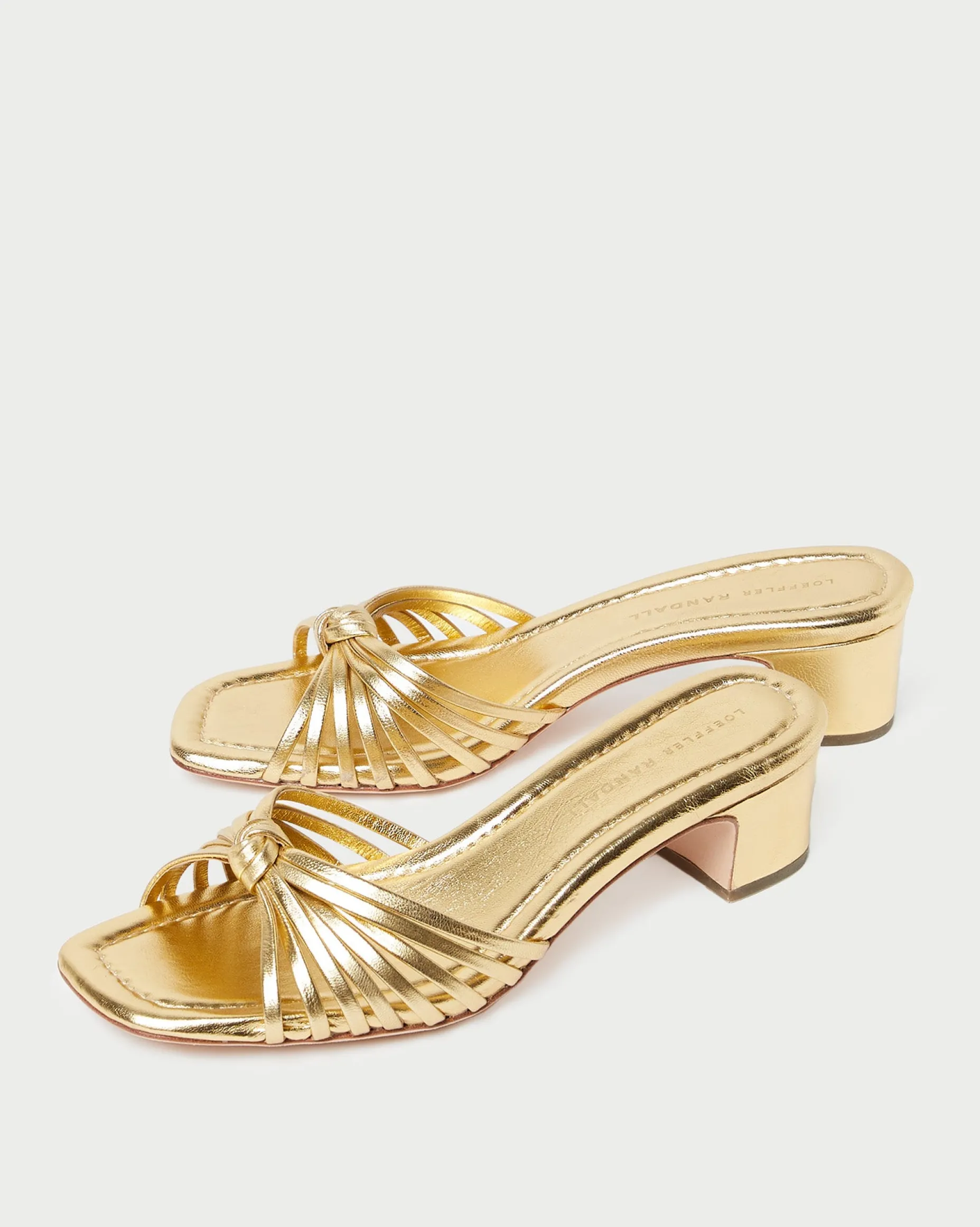 Hazel Gold Leather Knot Mule