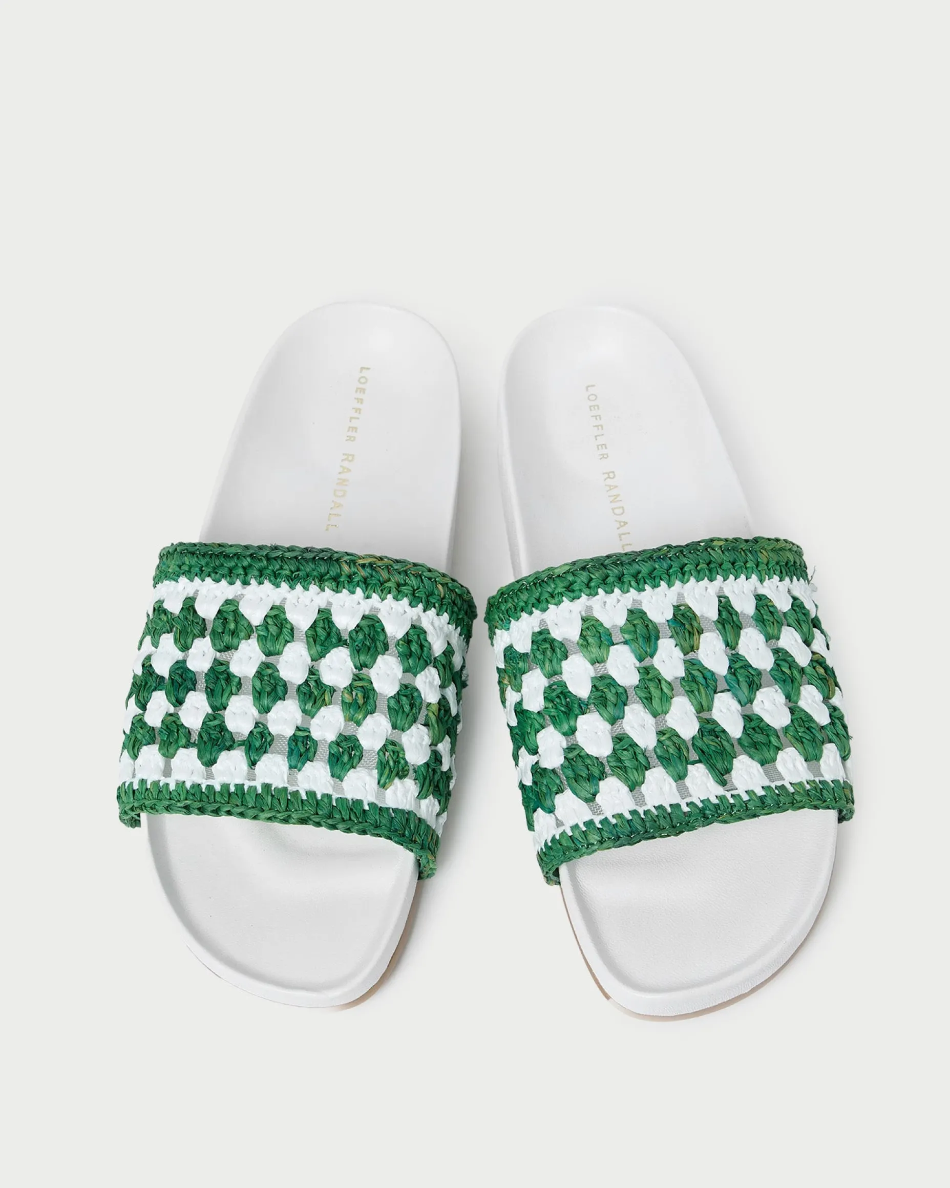 Henri Green/White Crochet Raffia Sandal