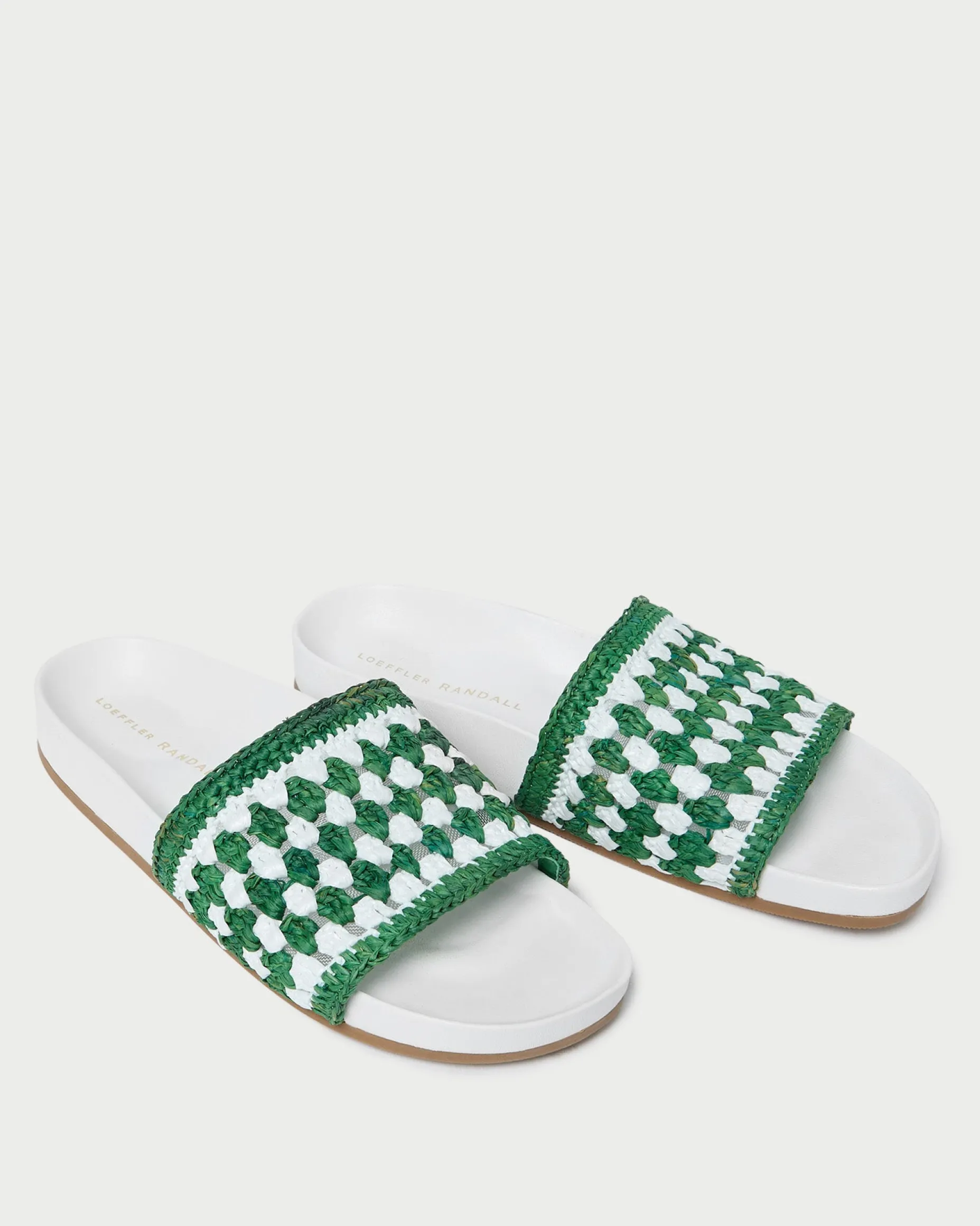 Henri Green/White Crochet Raffia Sandal