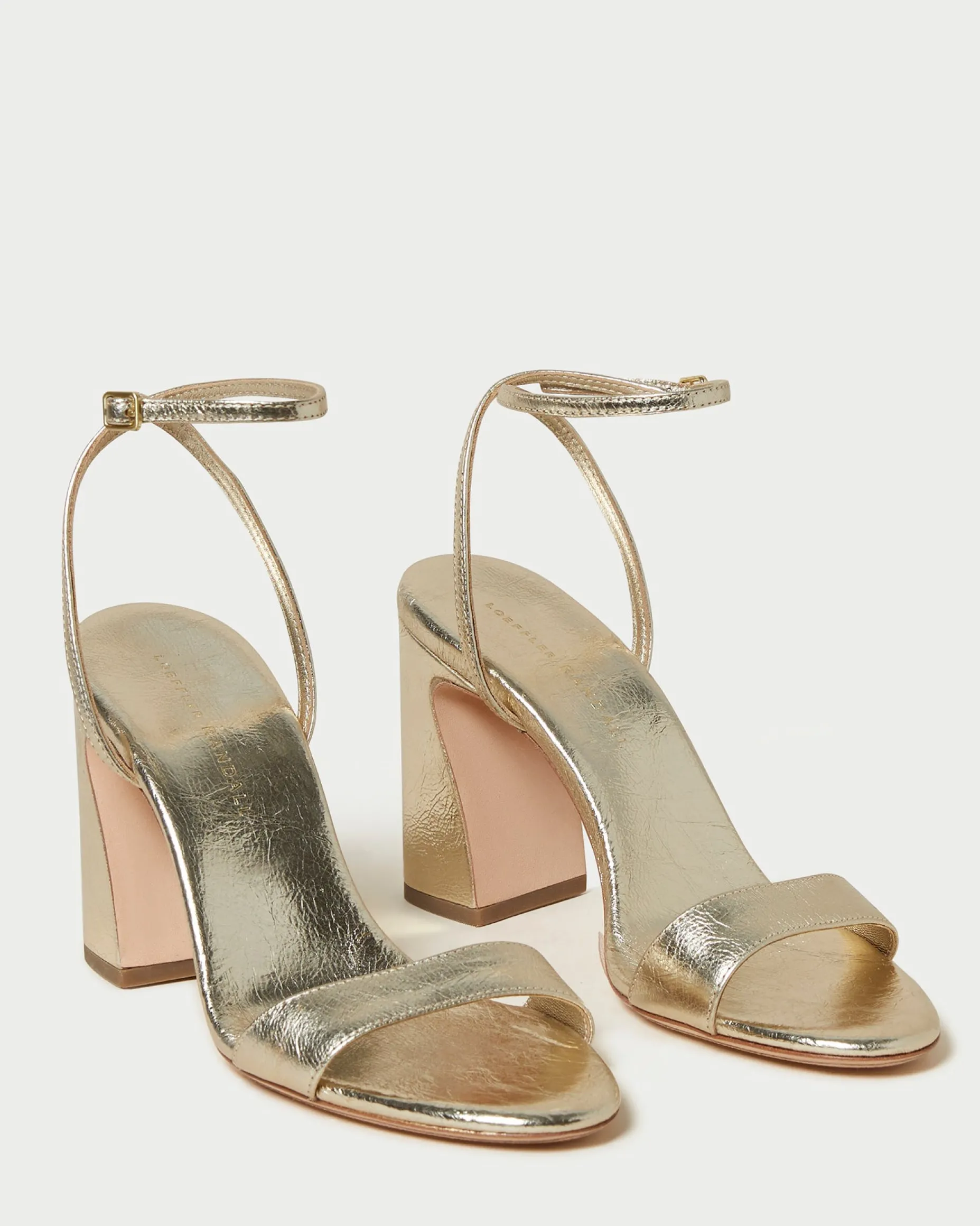 Malia Champagne Curved-Heel Sandal
