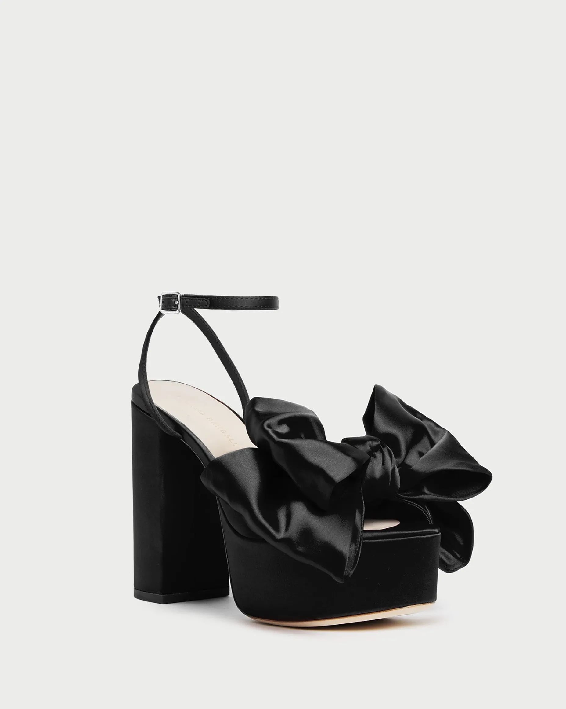Kiki Black Satin Platform Sandal