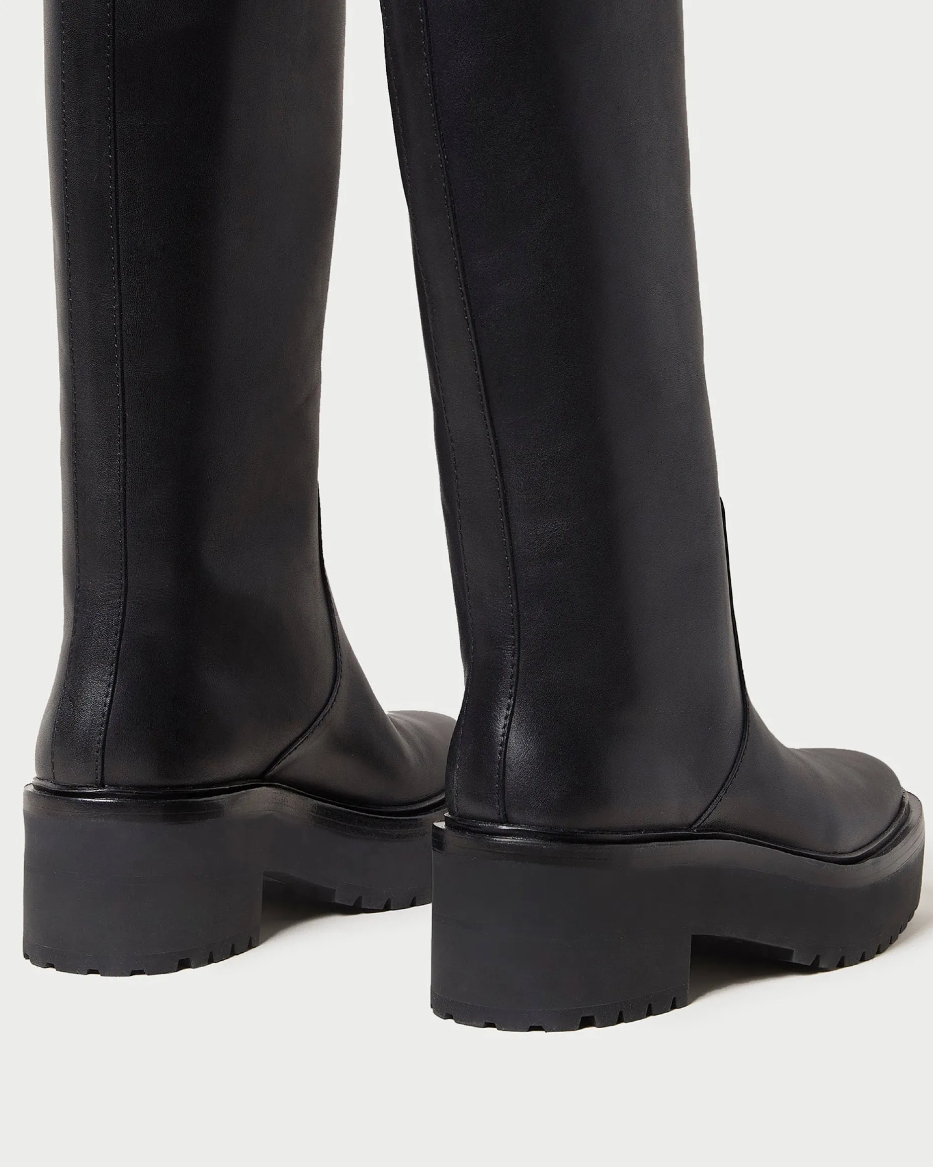 Carlee Black Tall Lug Boot