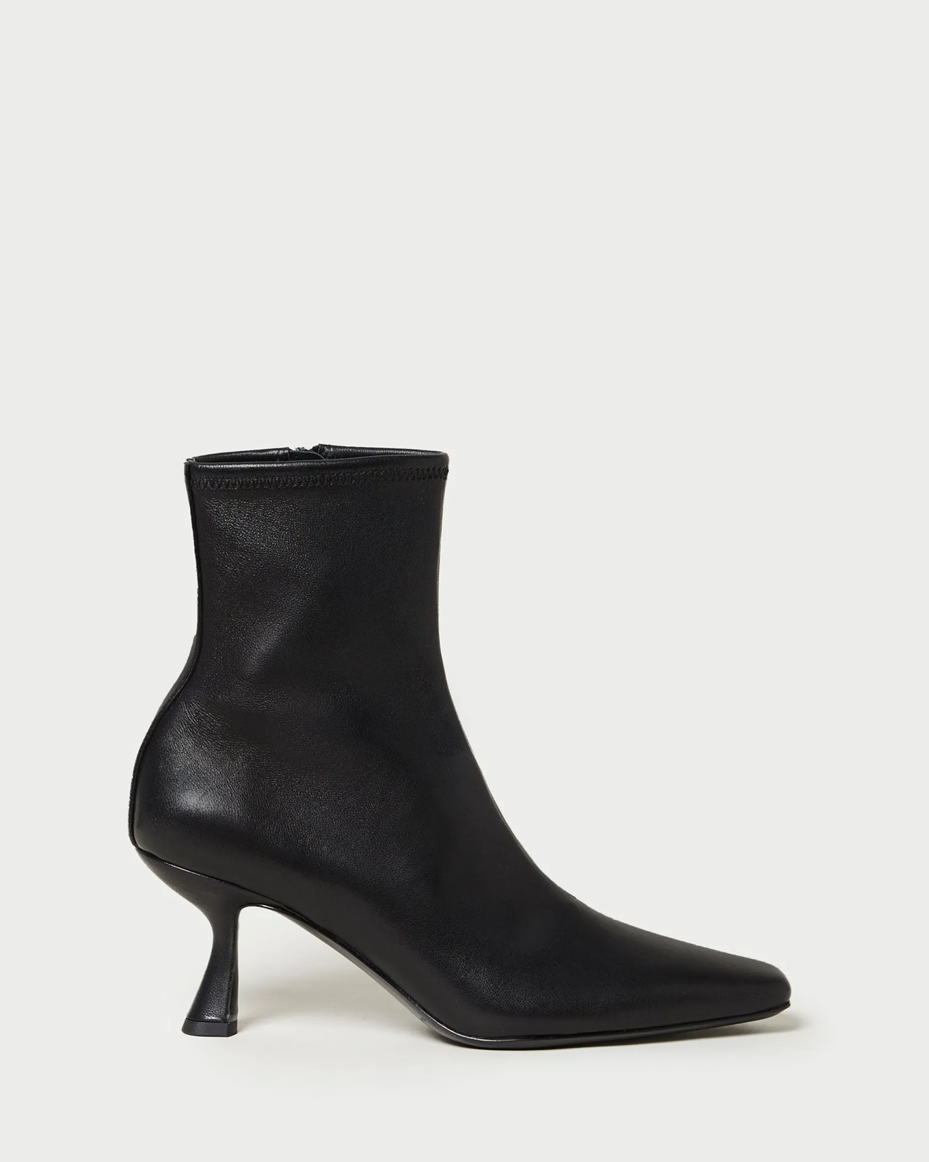 Thandy Black Curved Heel Bootie