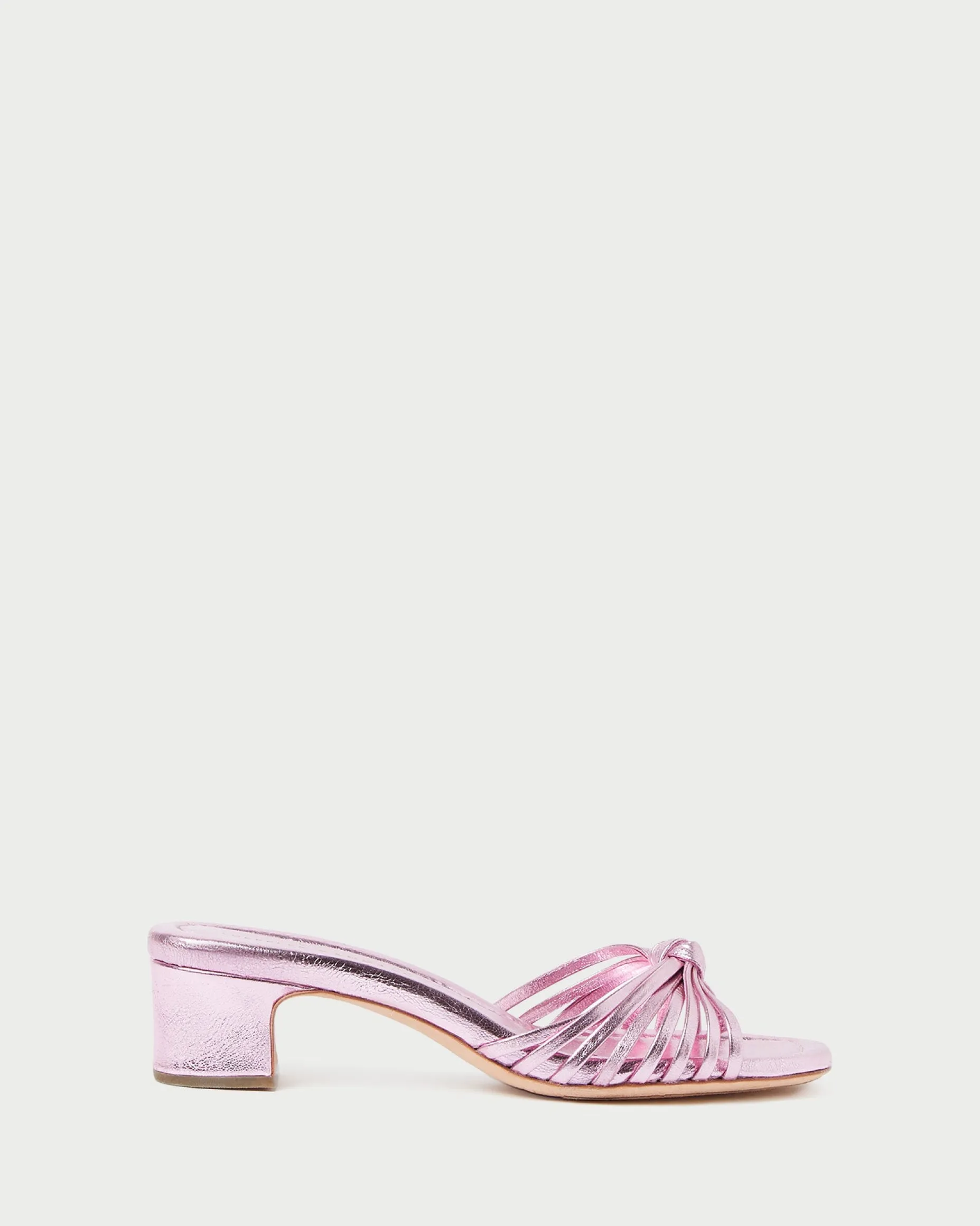 Hazel Pink Leather Knot Mule