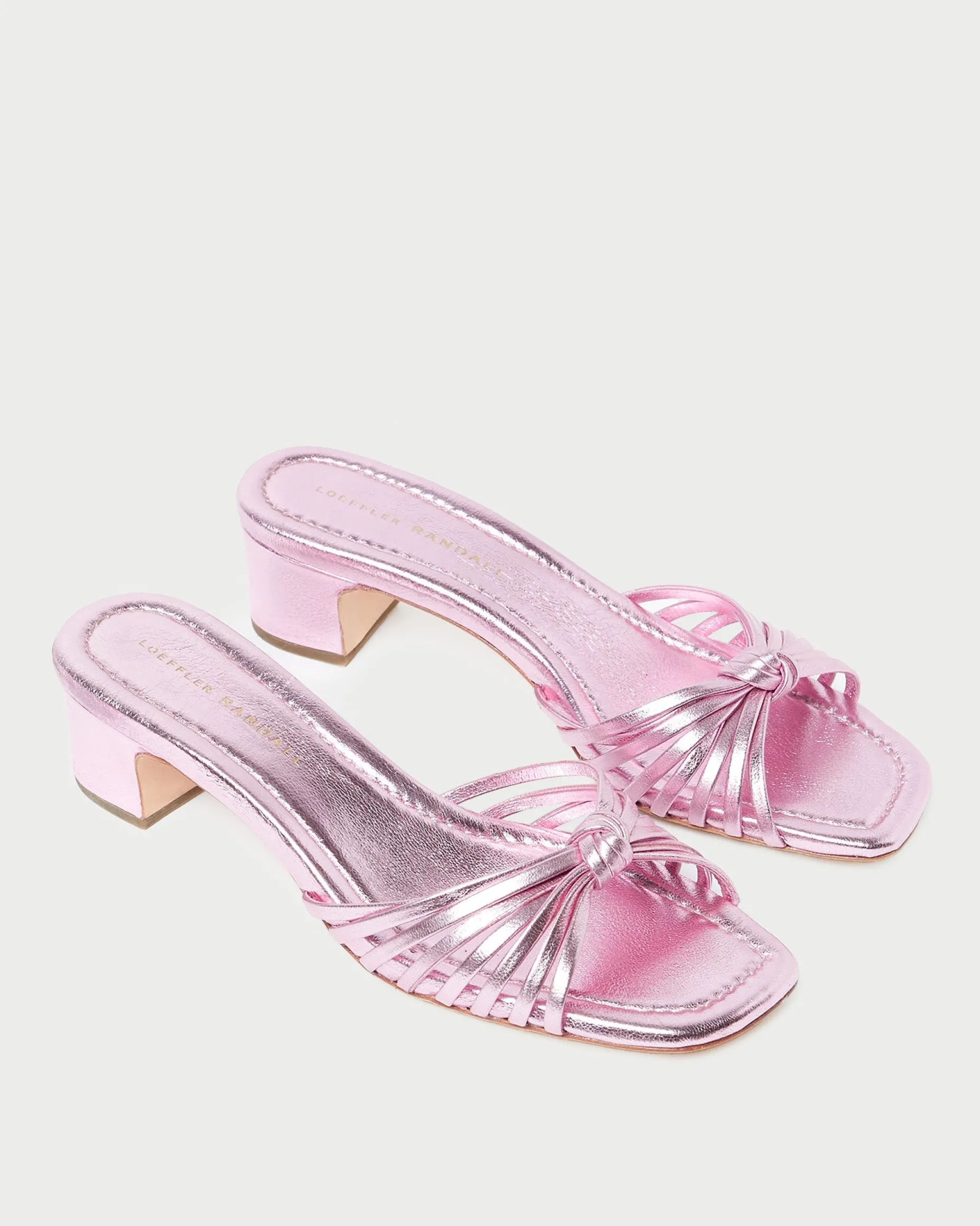 Hazel Pink Leather Knot Mule