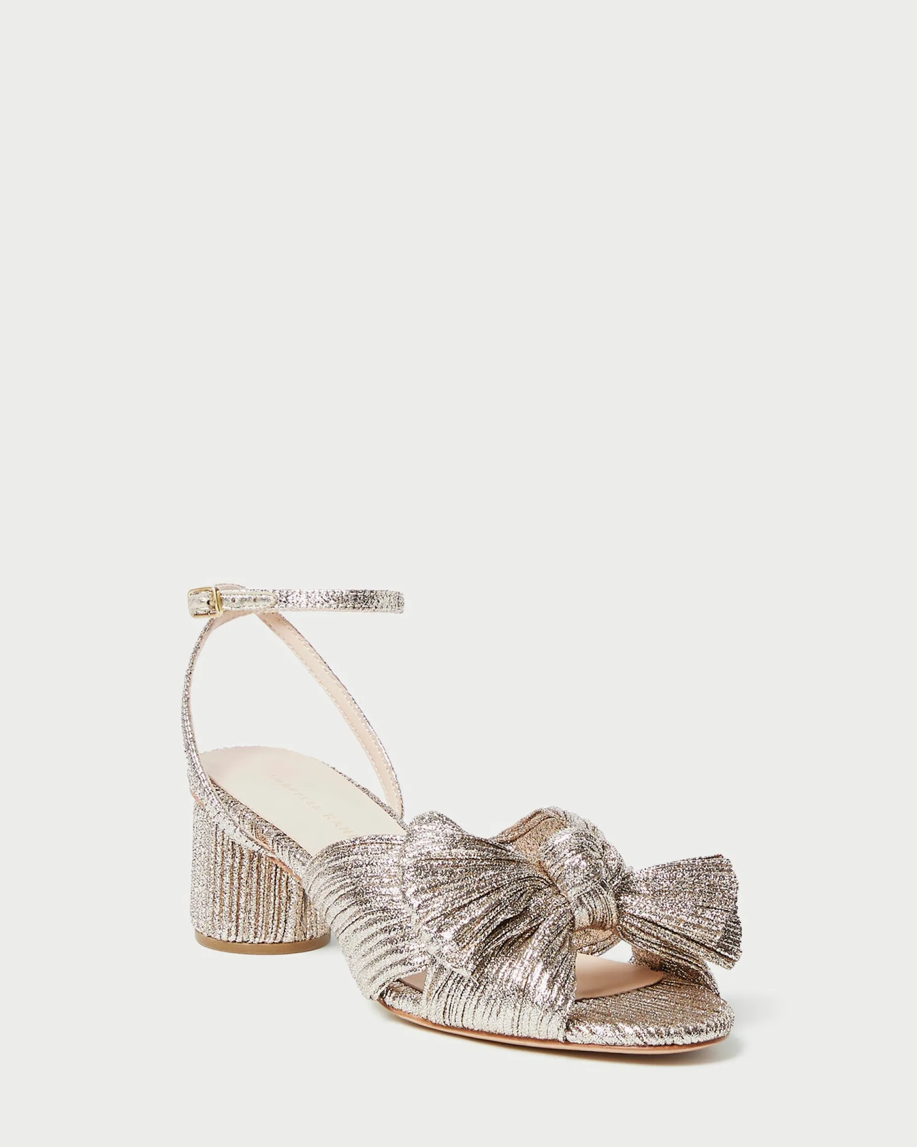 Dahlia Pearl Pleated Bow Heel