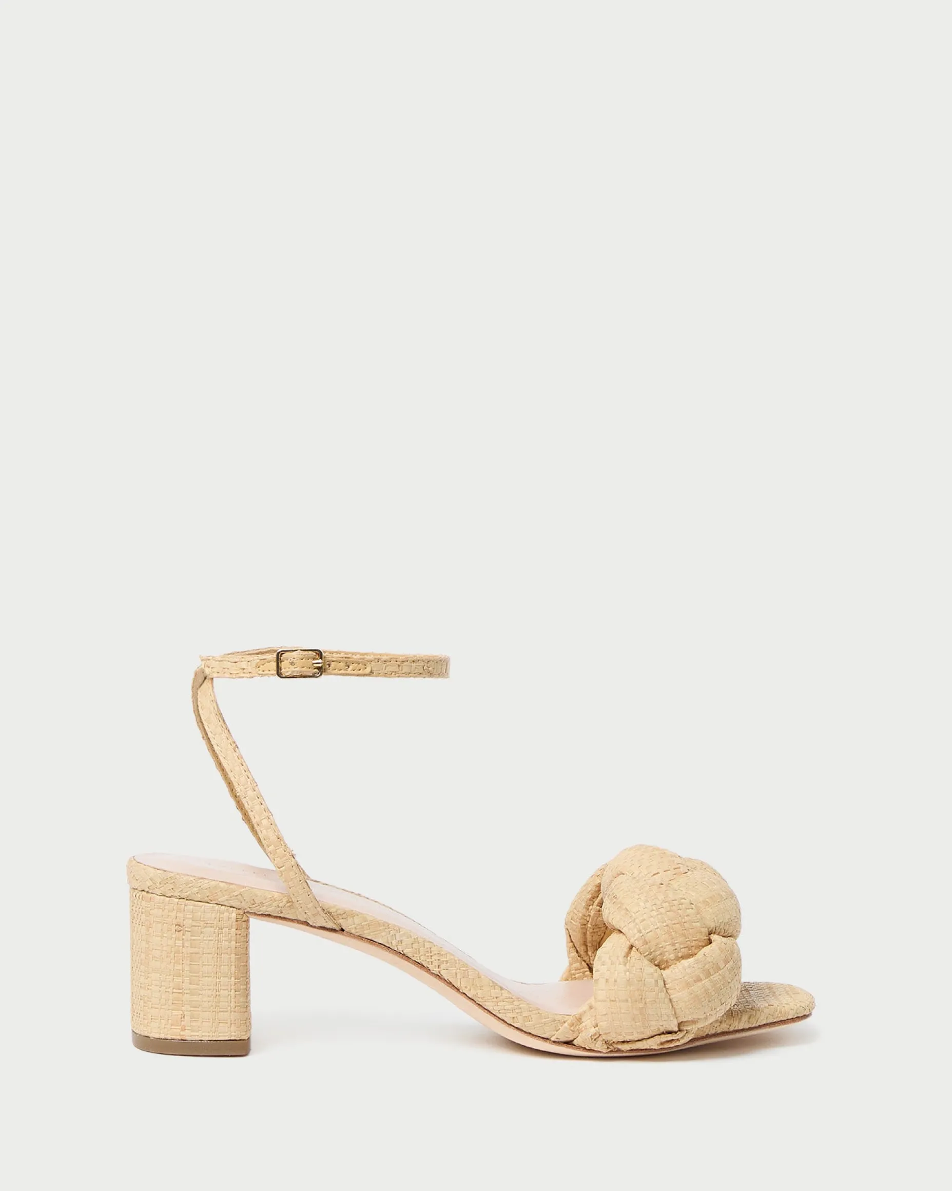 Avril Natural Raffia Heeled Sandal
