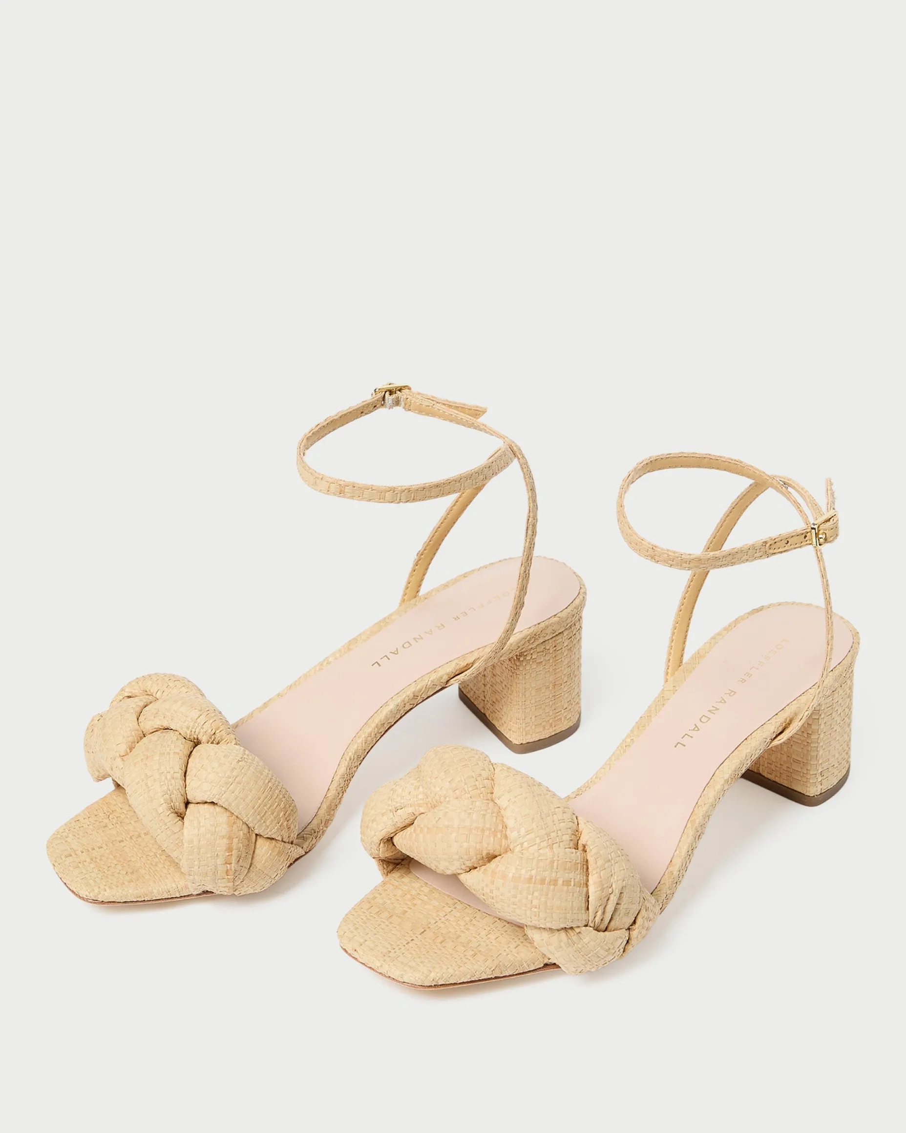 Avril Natural Raffia Heeled Sandal