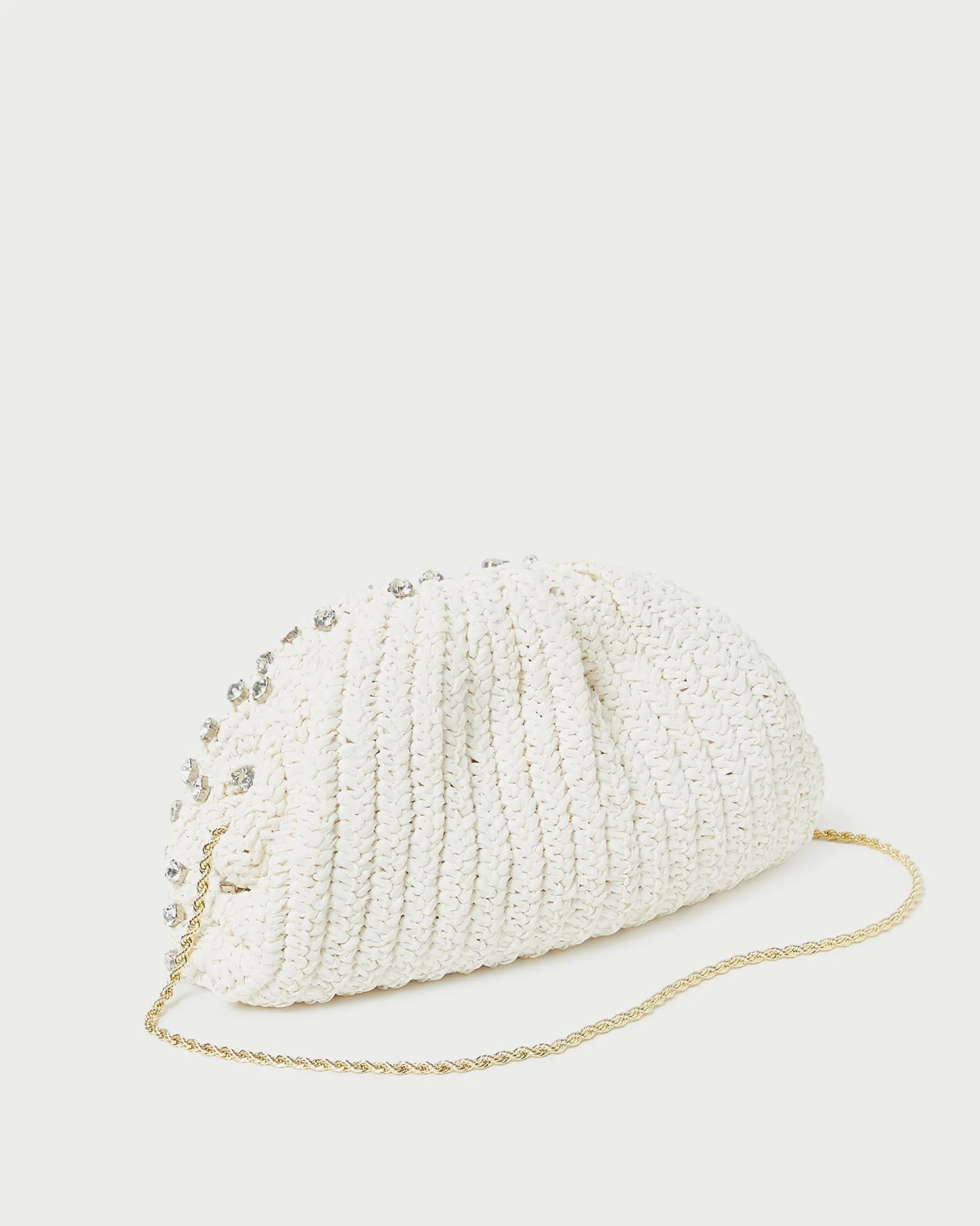 Bailey White/Crystal Dome Clutch